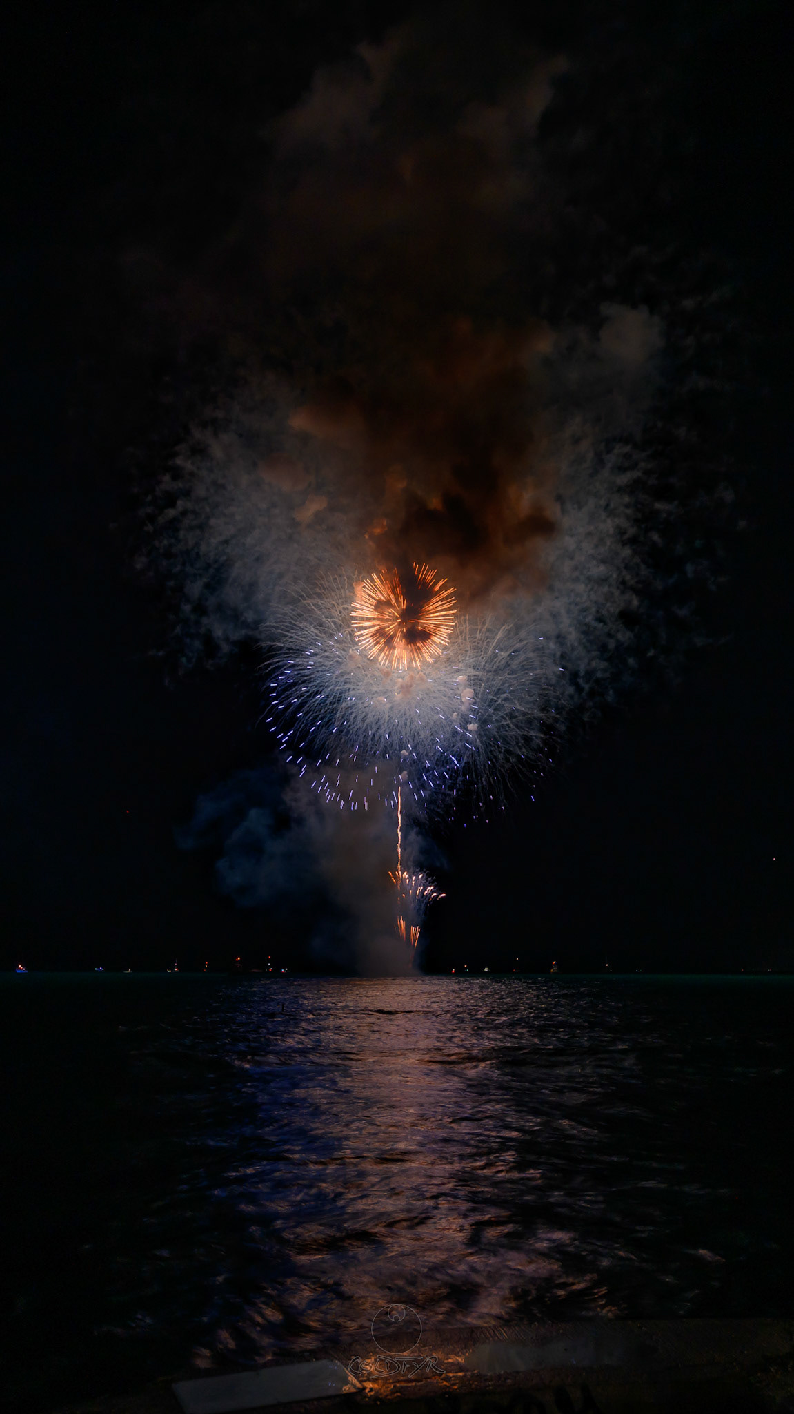 Waikiki Friday Night Fireworks as Watched from the Waikiki Pier (Walls)