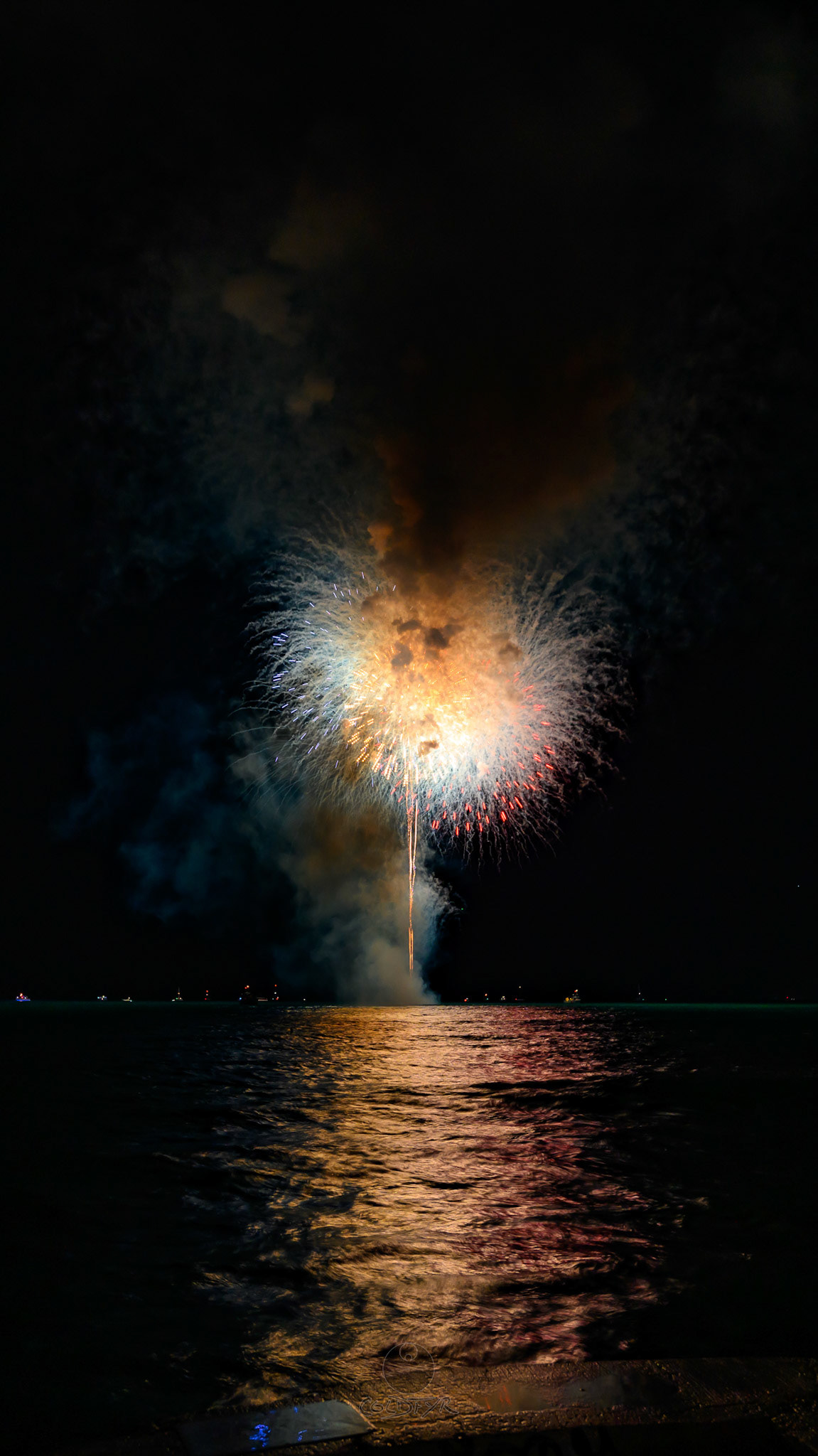 Waikiki Friday Night Fireworks as Watched from the Waikiki Pier (Walls)