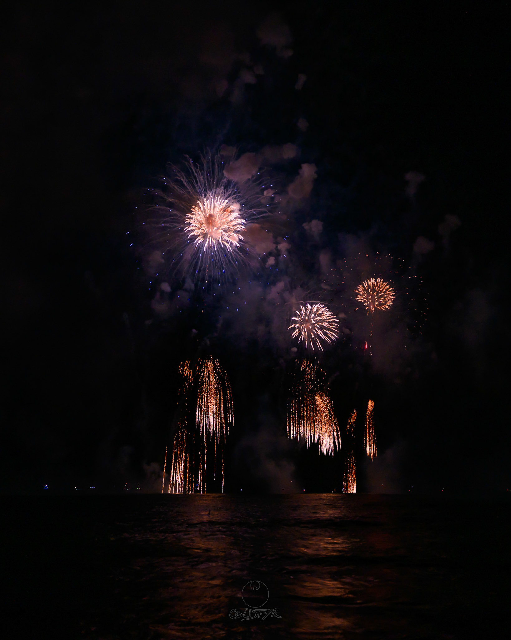 Waikiki Friday Night Fireworks as Watched from the Waikiki Pier (Walls)