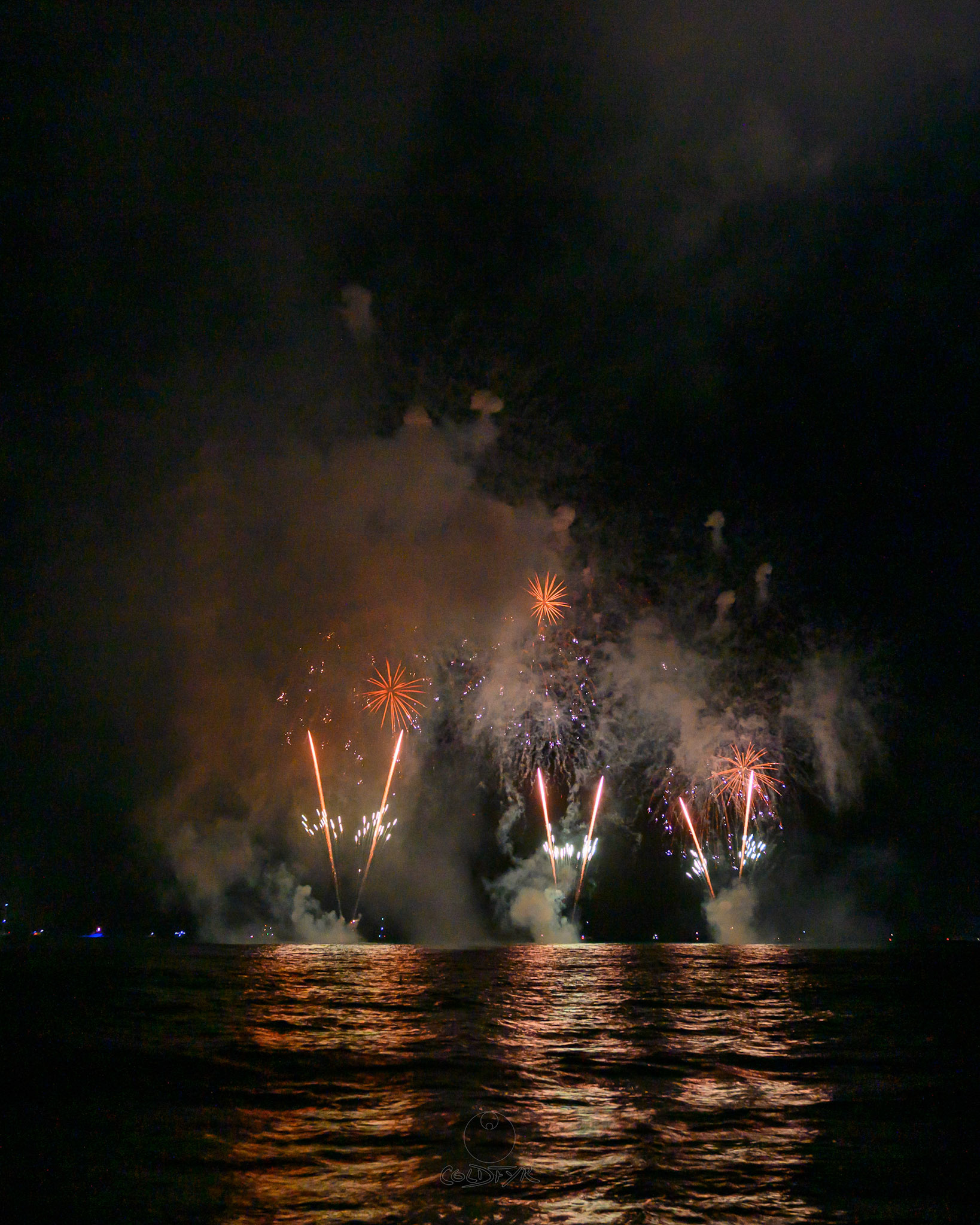 Waikiki Friday Night Fireworks as Watched from the Waikiki Pier (Walls)