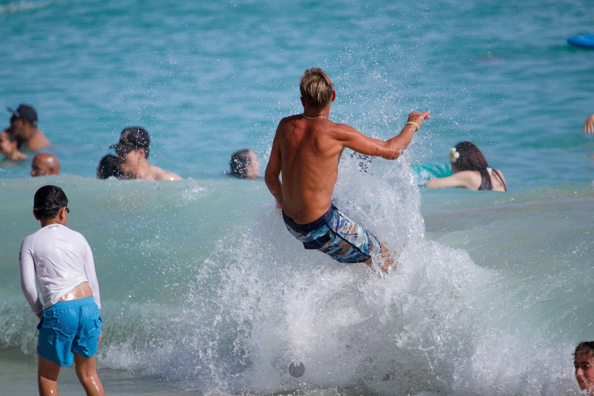 Brian "Hollywood" rips the Waikiki shore break.