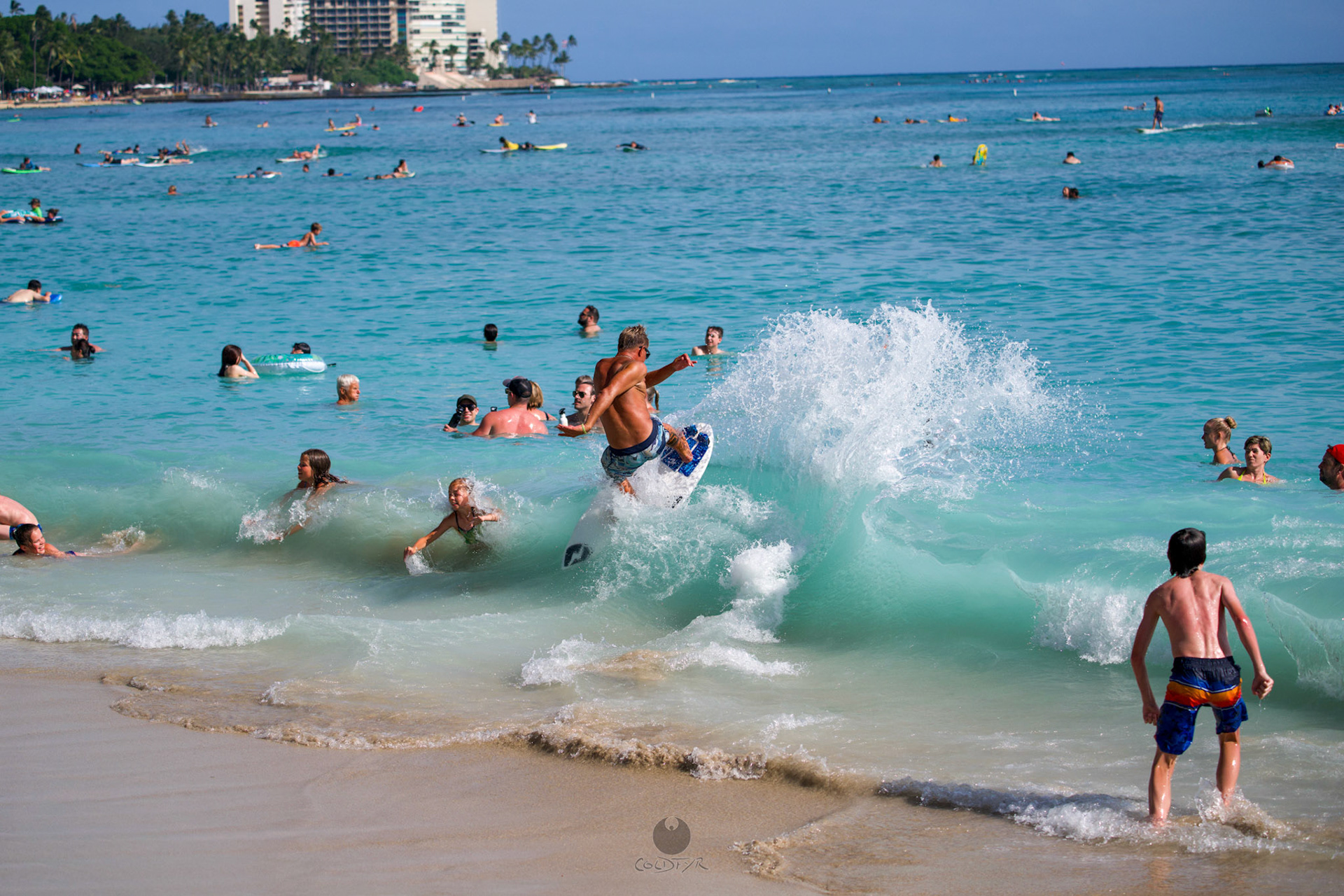 Brian "Hollywood" rips the Waikiki shore break.