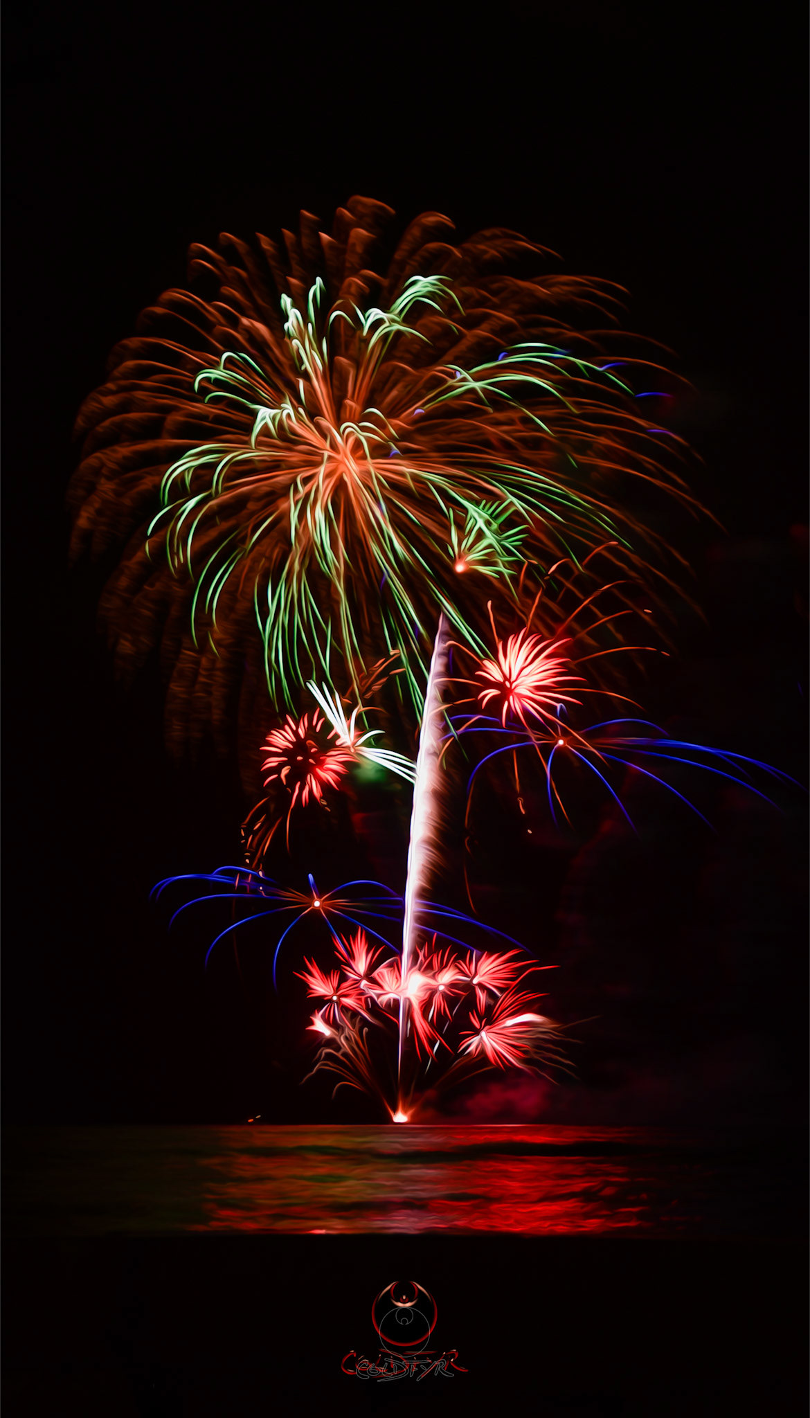 Waikiki Friday Night Fireworks as Watched from the Waikiki Pier (Walls)