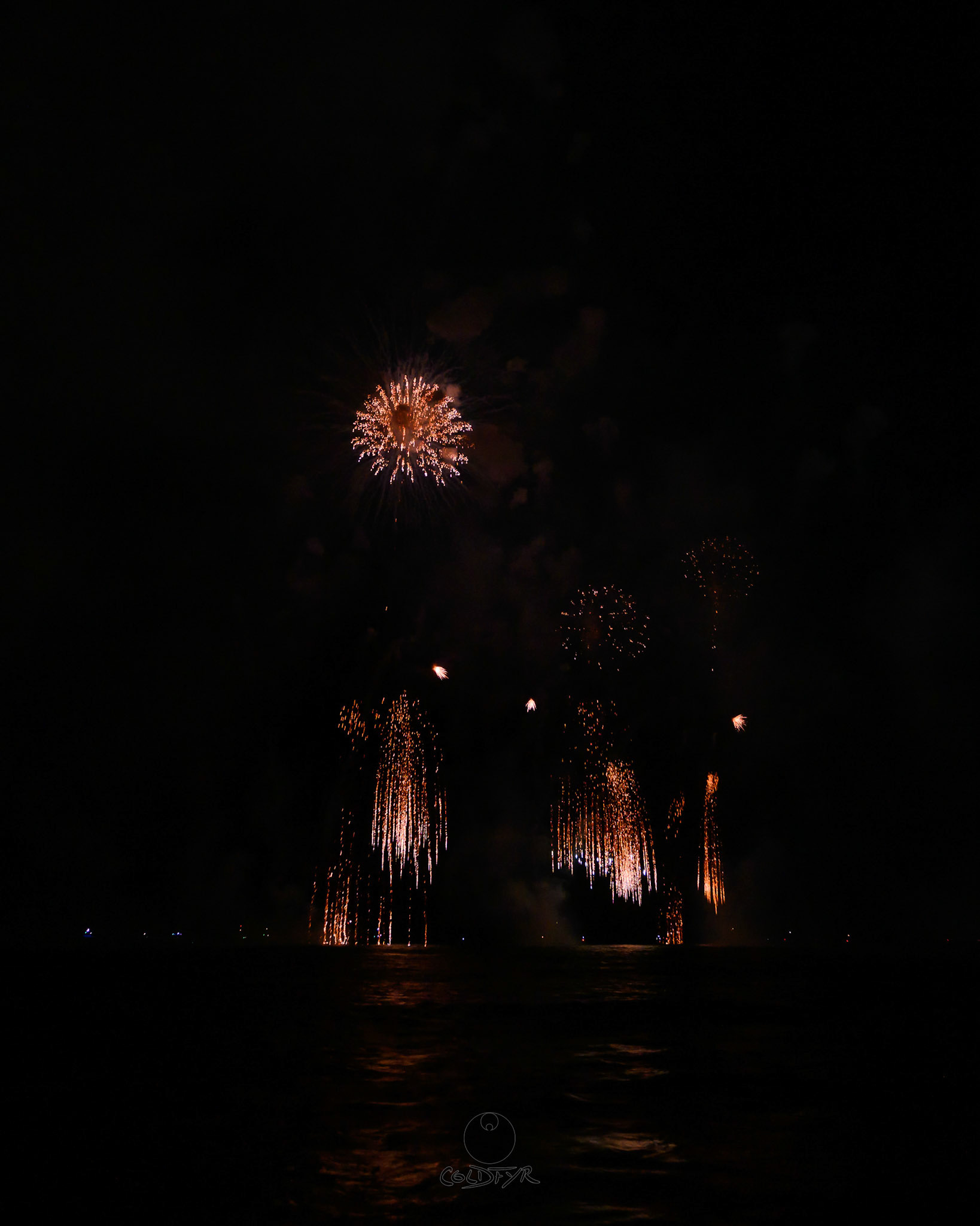 Waikiki Friday Night Fireworks as Watched from the Waikiki Pier (Walls)