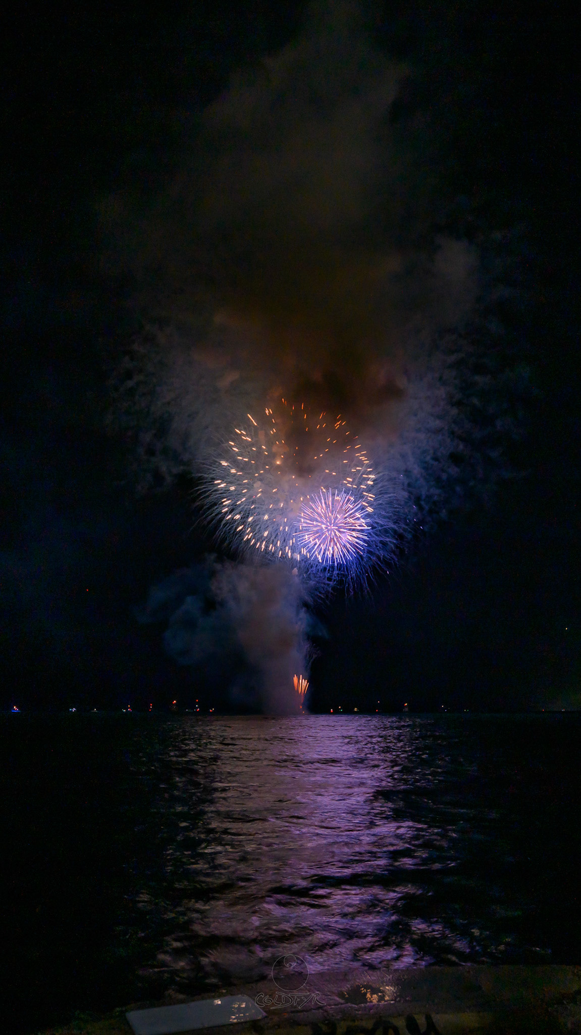 Waikiki Friday Night Fireworks as Watched from the Waikiki Pier (Walls)
