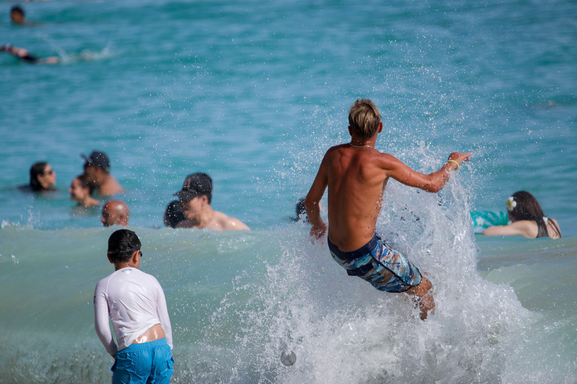 Brian "Hollywood" rips the Waikiki shore break.