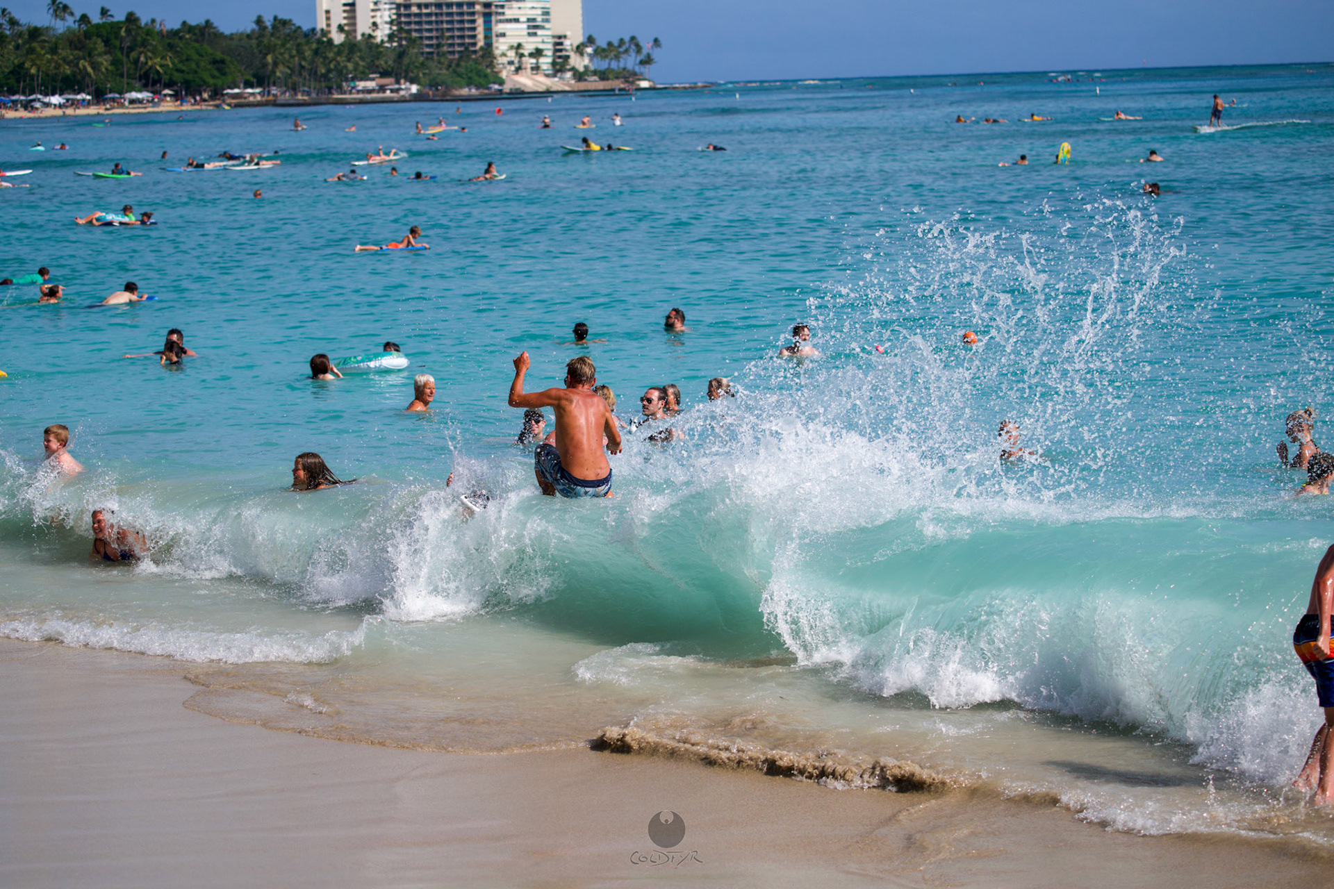 Brian "Hollywood" rips the Waikiki shore break.