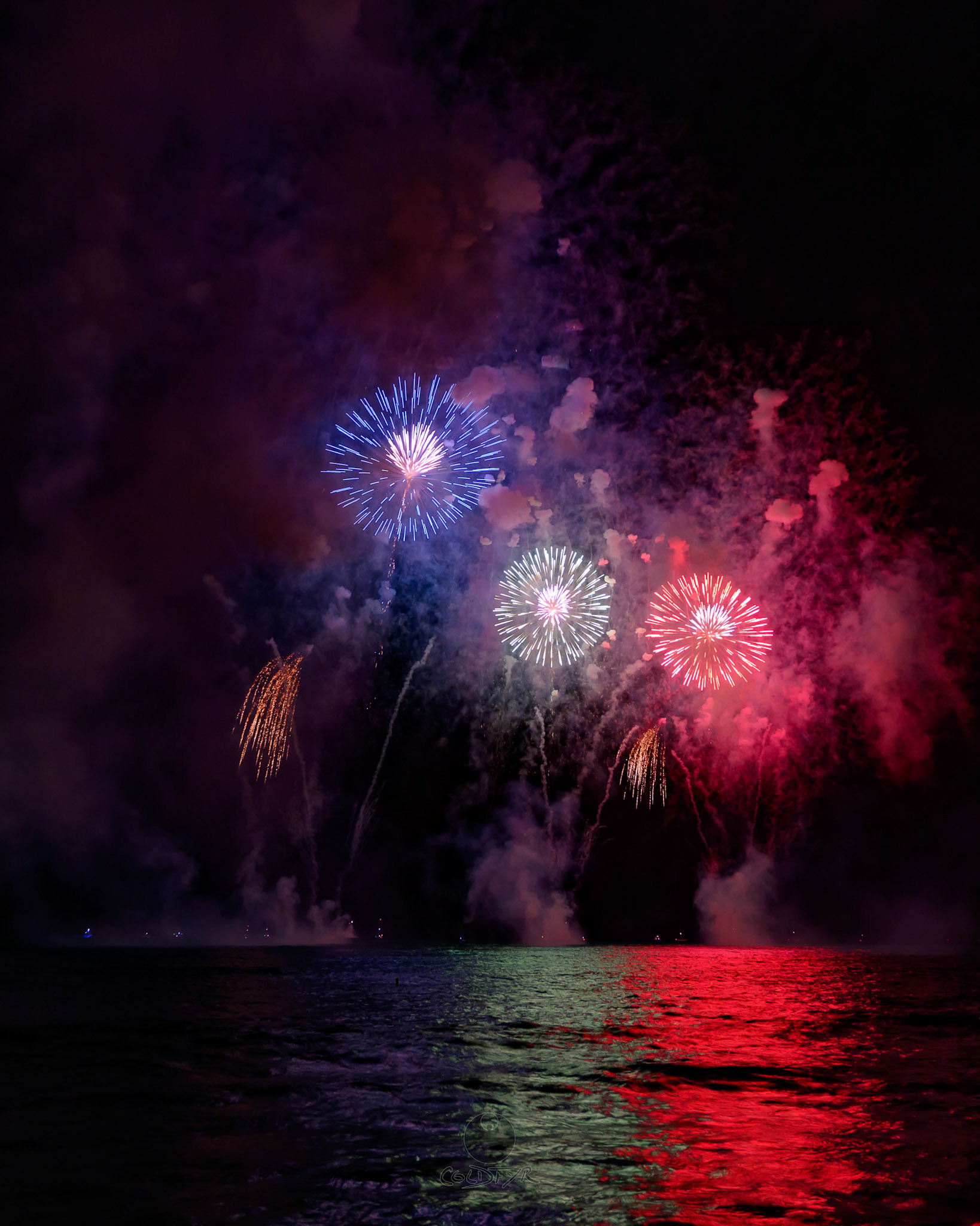 Waikiki Friday Night Fireworks as Watched from the Waikiki Pier (Walls)