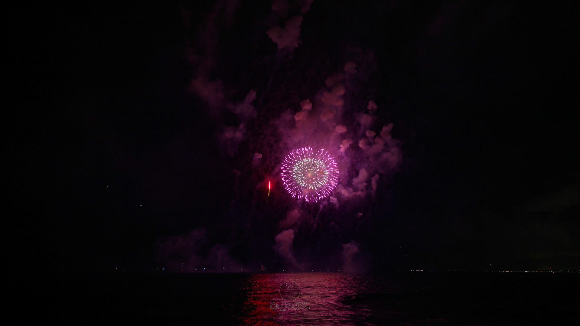 Waikiki Friday Night Fireworks as Watched from the Waikiki Pier (Walls)