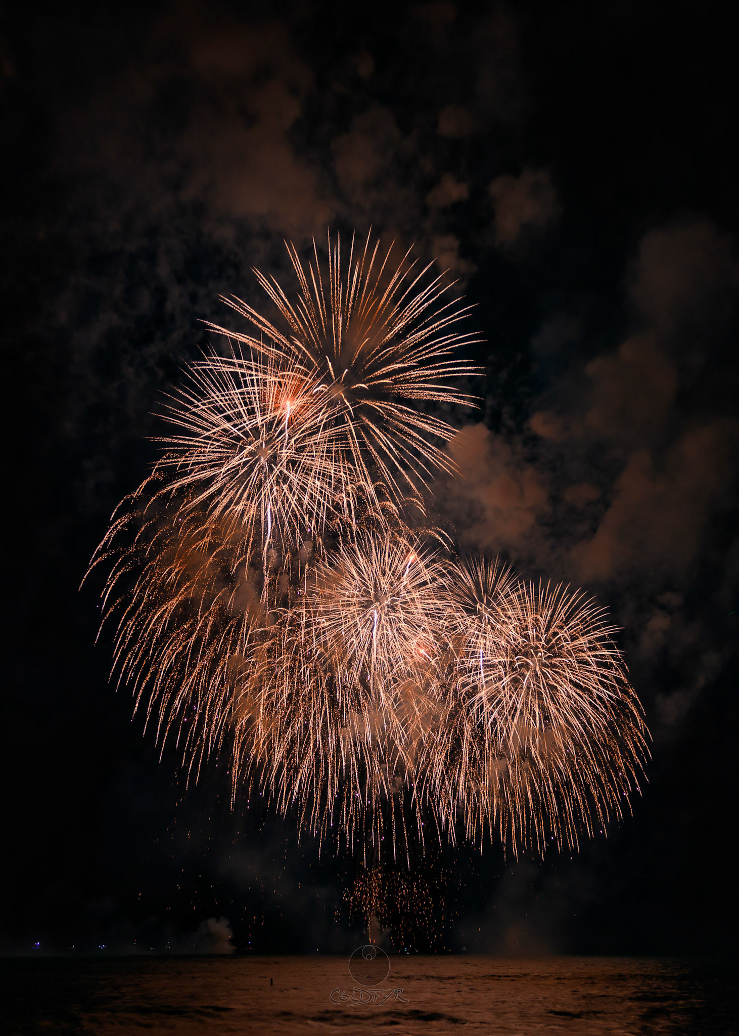 Waikiki Friday Night Fireworks as Watched from the Waikiki Pier (Walls)