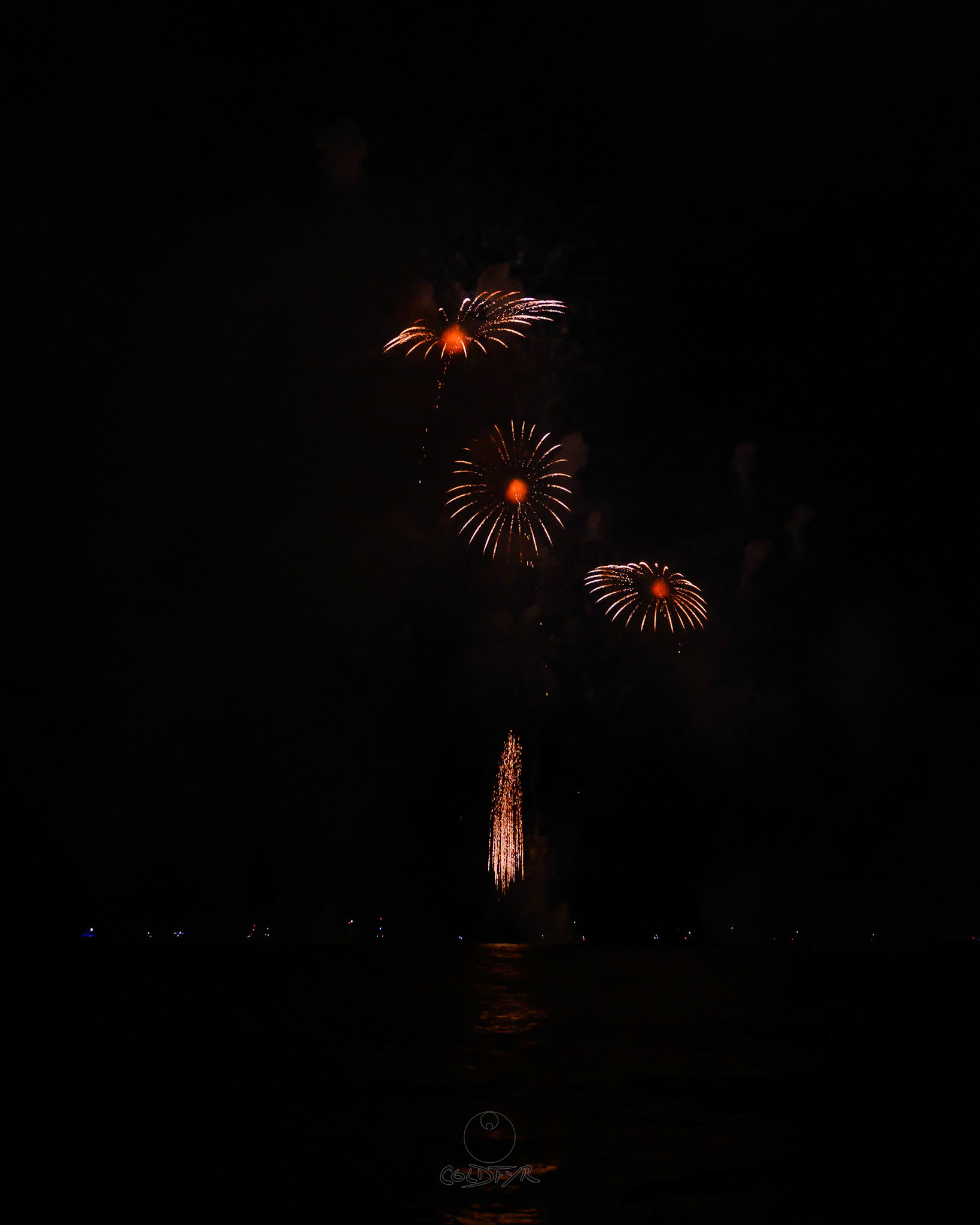 Waikiki Friday Night Fireworks as Watched from the Waikiki Pier (Walls)