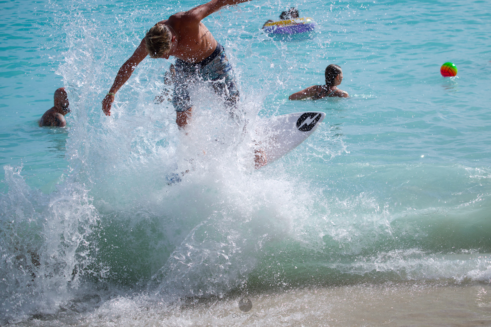 Brian "Hollywood" rips the Waikiki shore break.