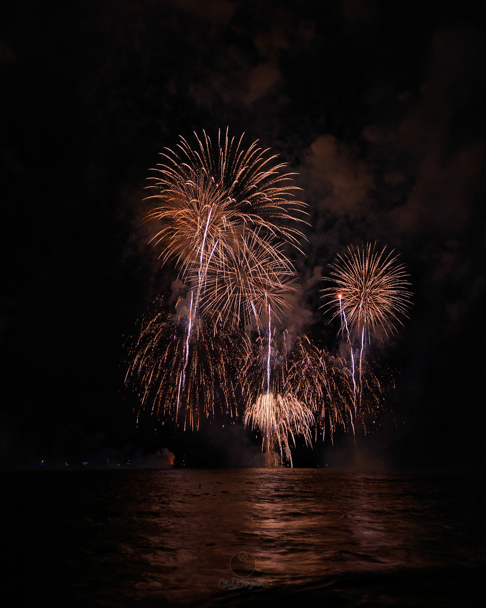 Waikiki Friday Night Fireworks as Watched from the Waikiki Pier (Walls)