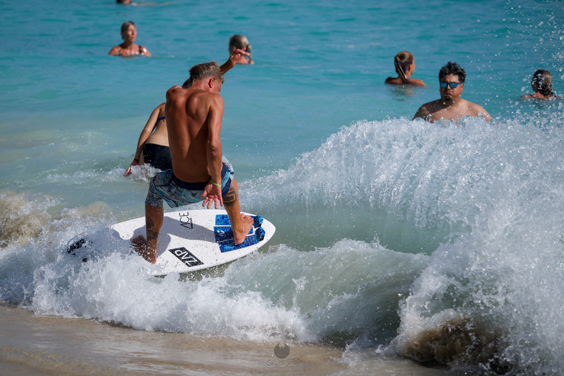 Brian "Hollywood" rips the Waikiki shore break.