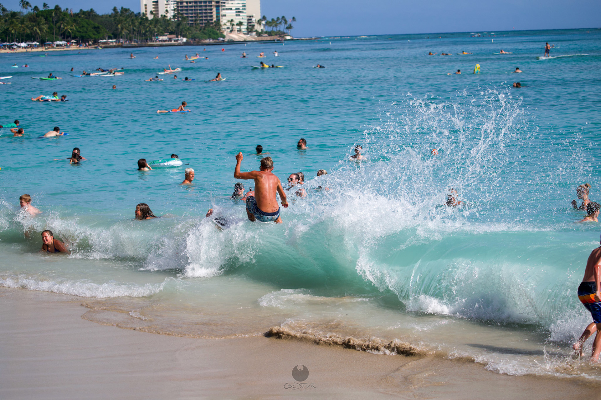 Brian "Hollywood" rips the Waikiki shore break.