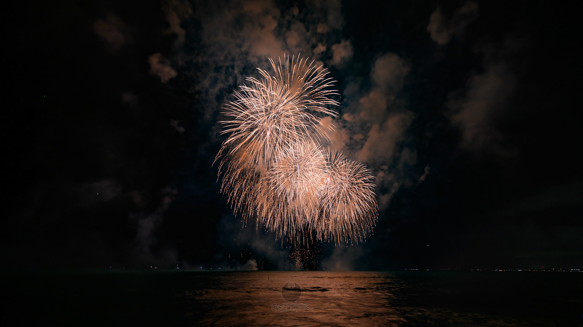 Waikiki Friday Night Fireworks as Watched from the Waikiki Pier (Walls)