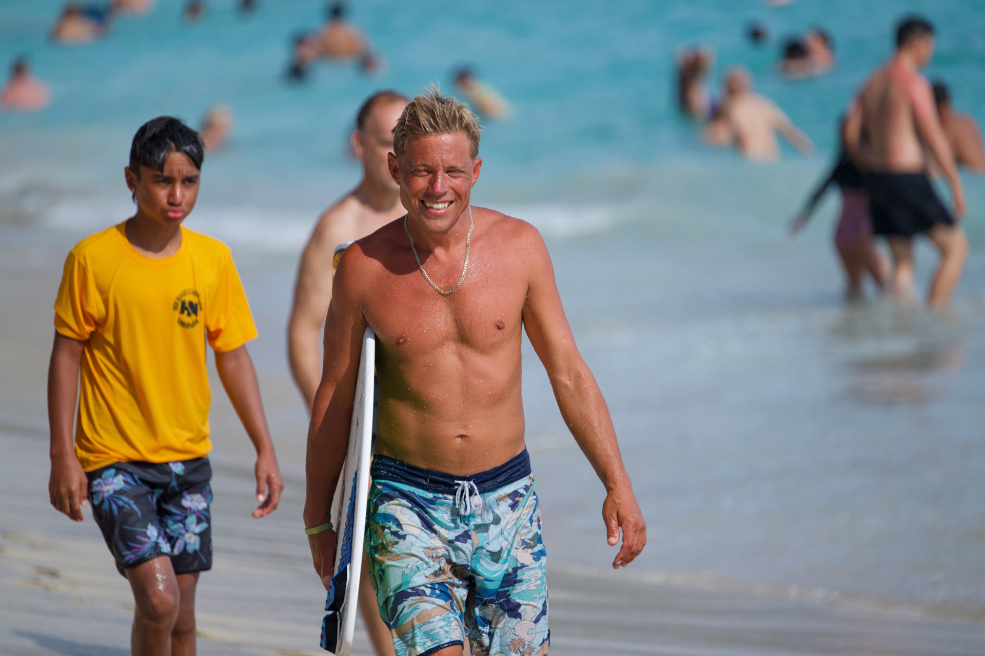 Brian "Hollywood" rips the Waikiki shore break.