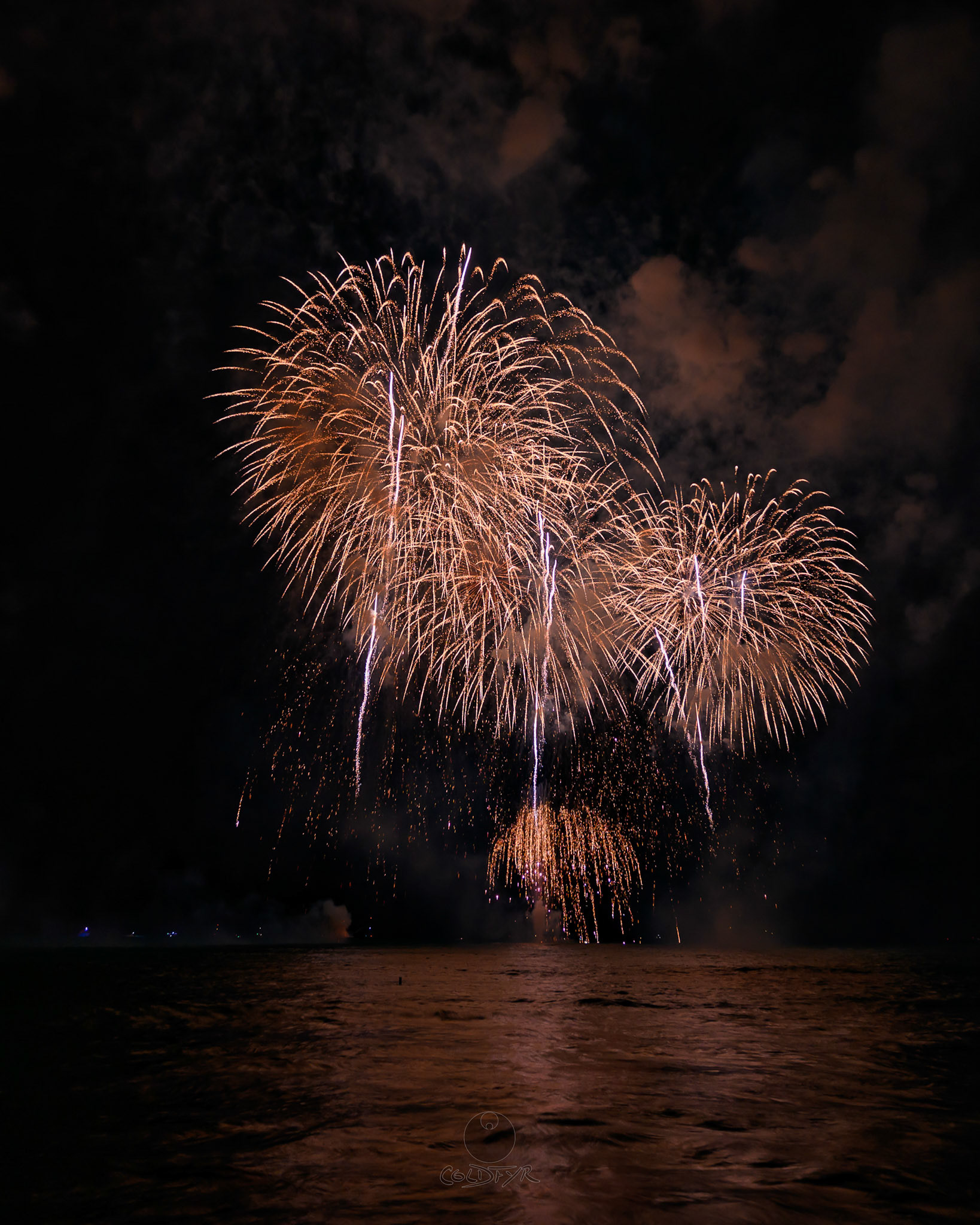 Waikiki Friday Night Fireworks as Watched from the Waikiki Pier (Walls)