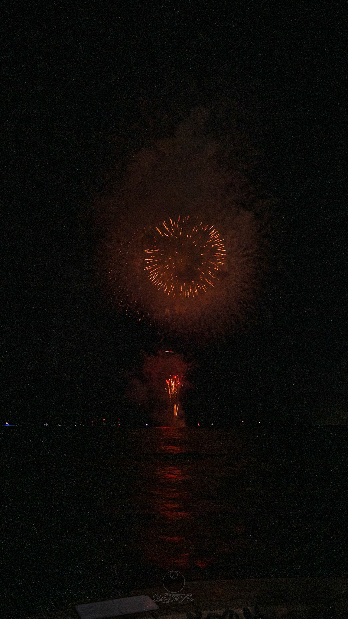 Waikiki Friday Night Fireworks as Watched from the Waikiki Pier (Walls)