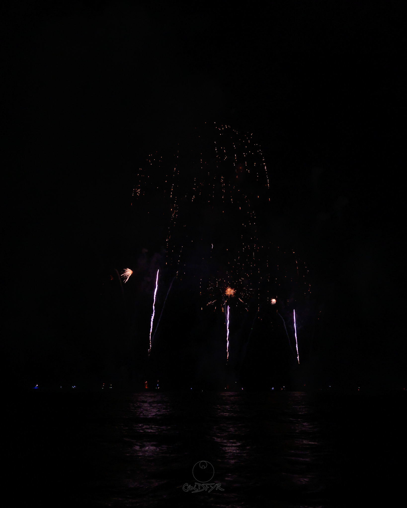 Waikiki Friday Night Fireworks as Watched from the Waikiki Pier (Walls)