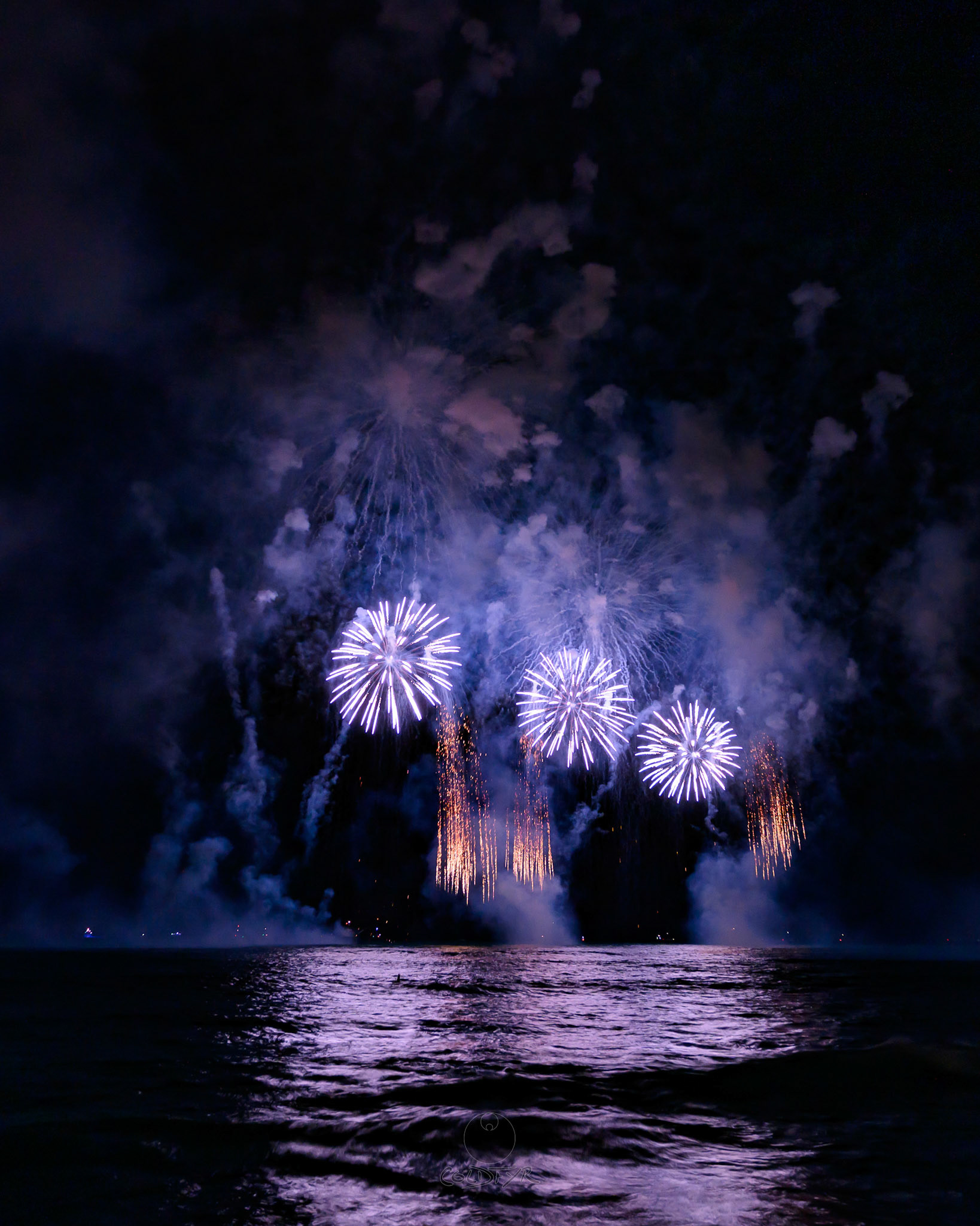 Waikiki Friday Night Fireworks as Watched from the Waikiki Pier (Walls)