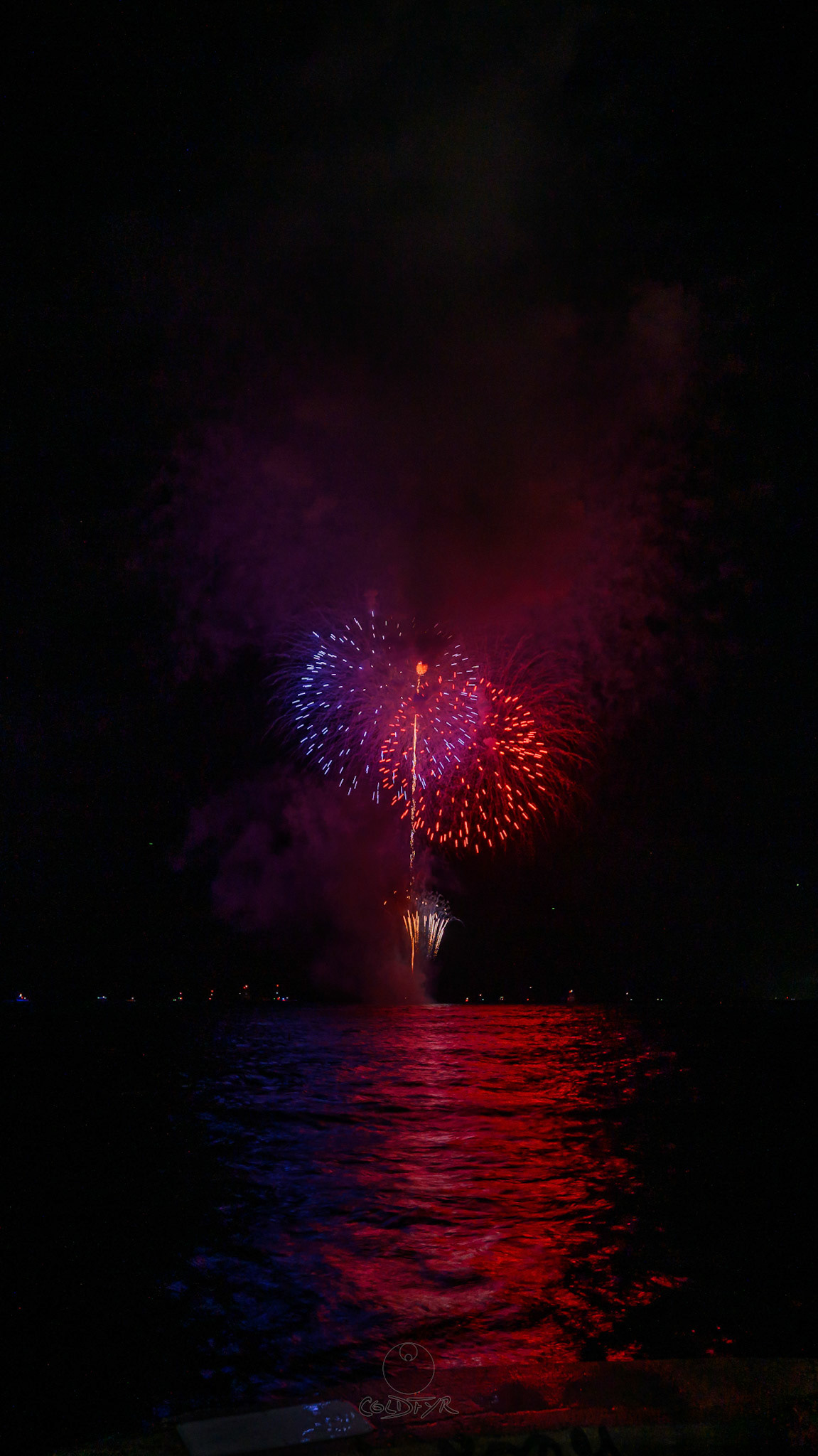 Waikiki Friday Night Fireworks as Watched from the Waikiki Pier (Walls)
