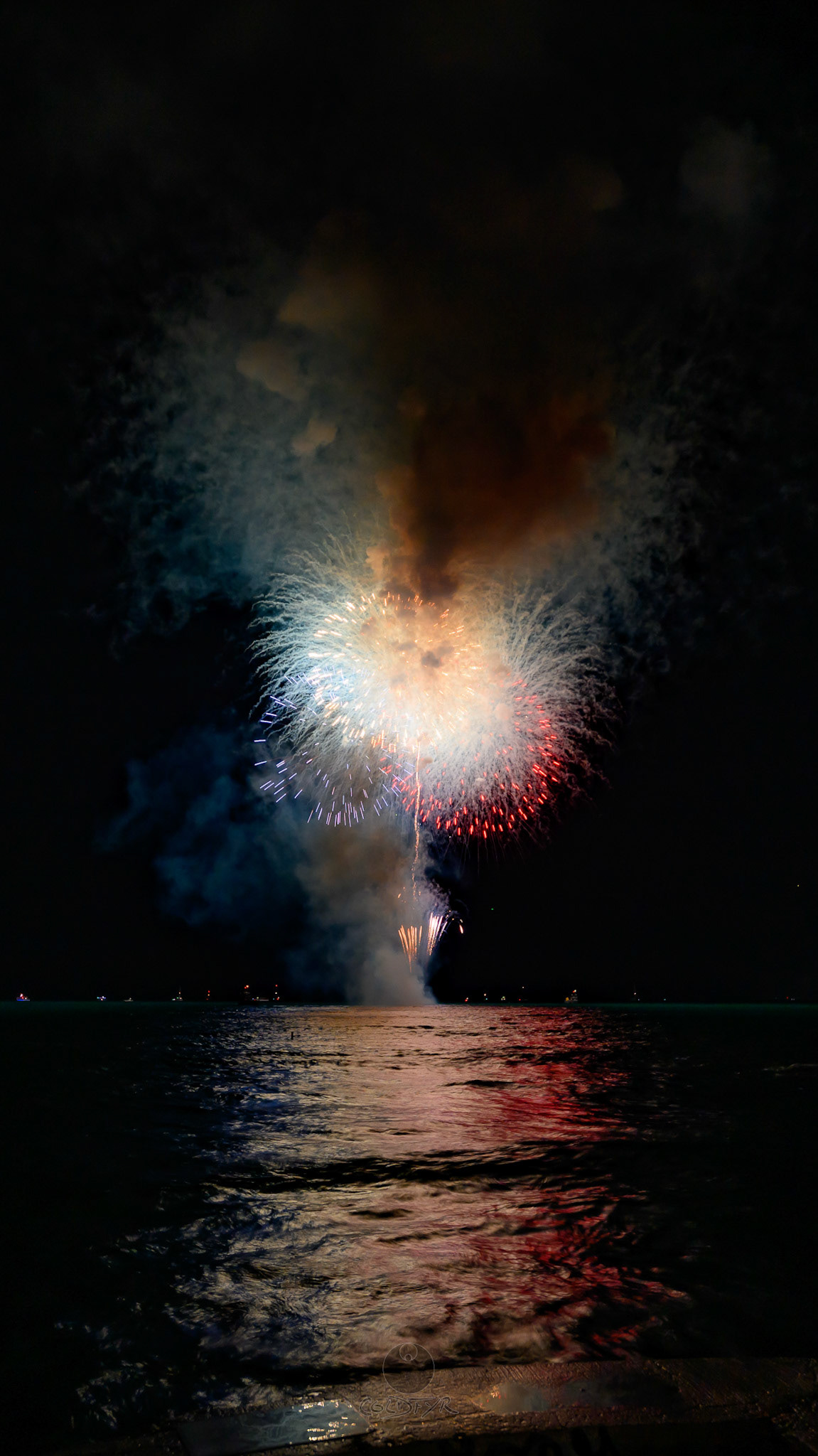 Waikiki Friday Night Fireworks as Watched from the Waikiki Pier (Walls)