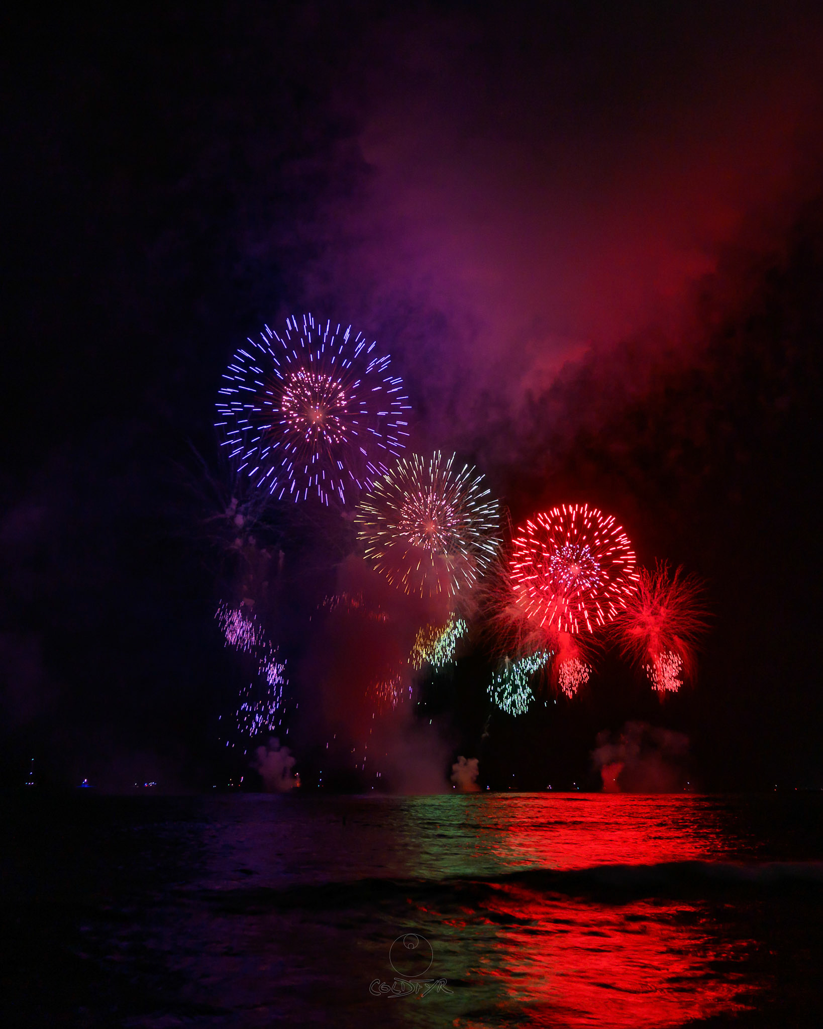 Waikiki Friday Night Fireworks as Watched from the Waikiki Pier (Walls)