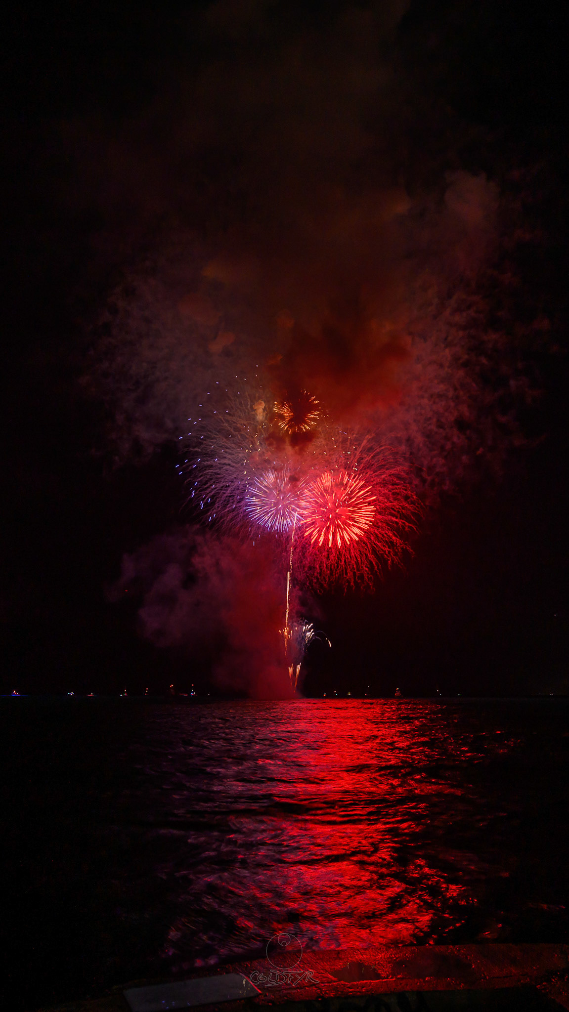Waikiki Friday Night Fireworks as Watched from the Waikiki Pier (Walls)