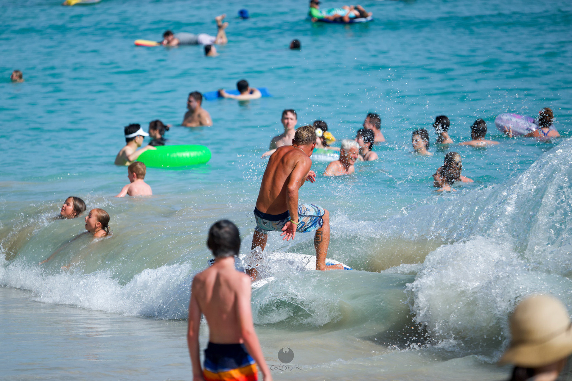 Brian "Hollywood" rips the Waikiki shore break.
