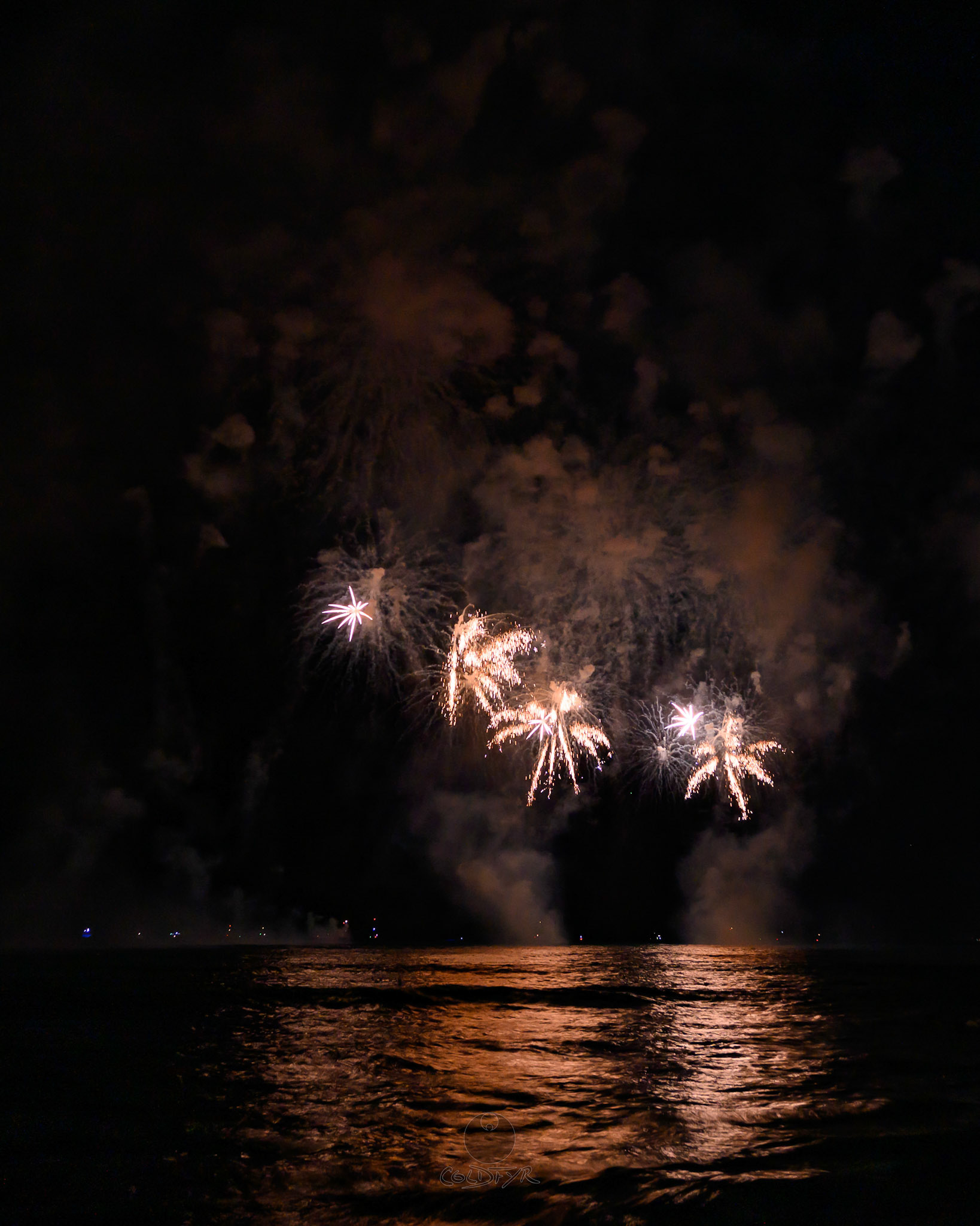Waikiki Friday Night Fireworks as Watched from the Waikiki Pier (Walls)