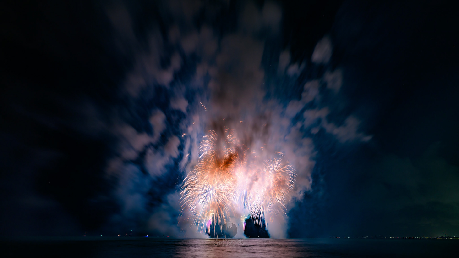 Waikiki Friday Night Fireworks as Watched from the Waikiki Pier (Walls)
