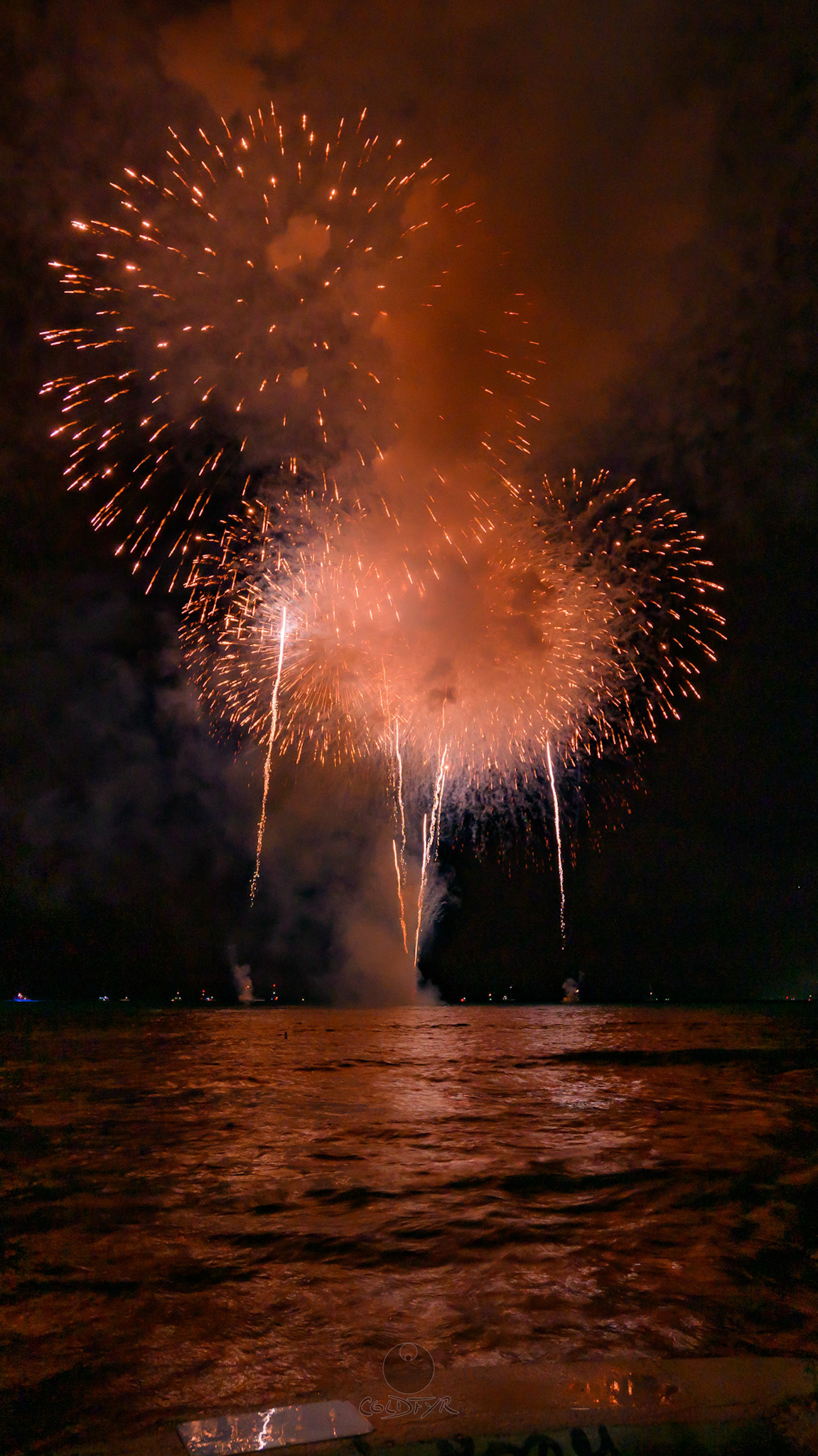 Waikiki Friday Night Fireworks as Watched from the Waikiki Pier (Walls)