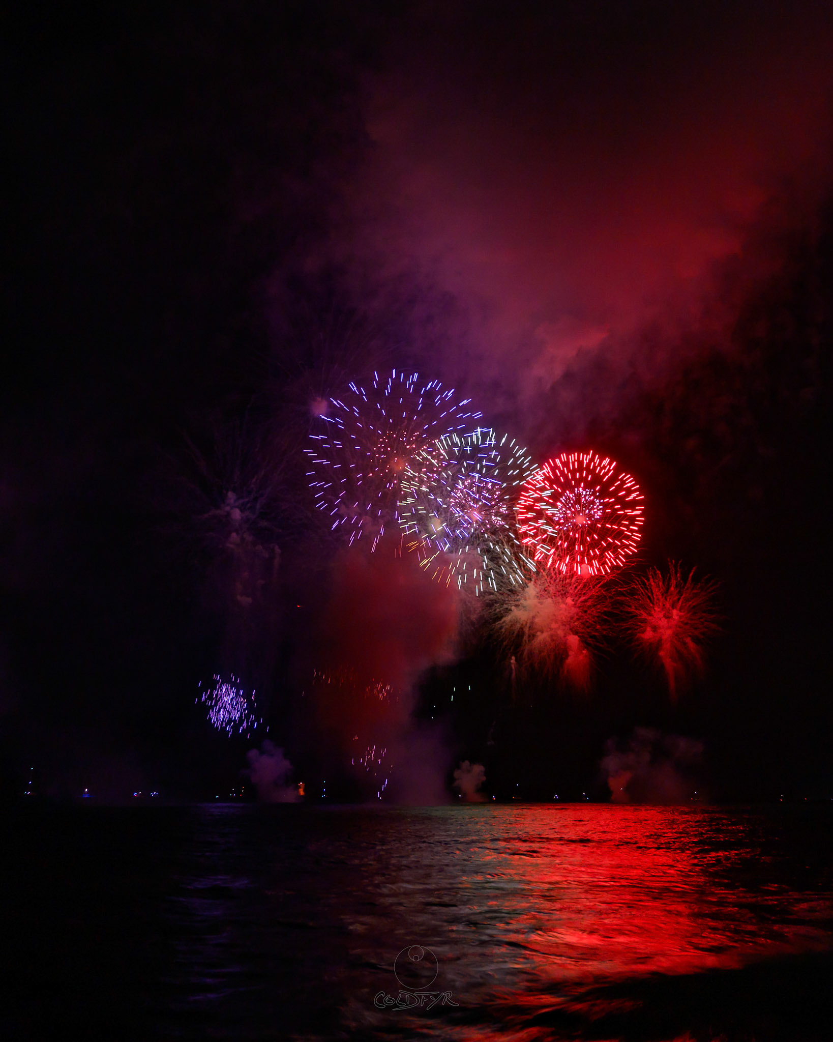 Waikiki Friday Night Fireworks as Watched from the Waikiki Pier (Walls)