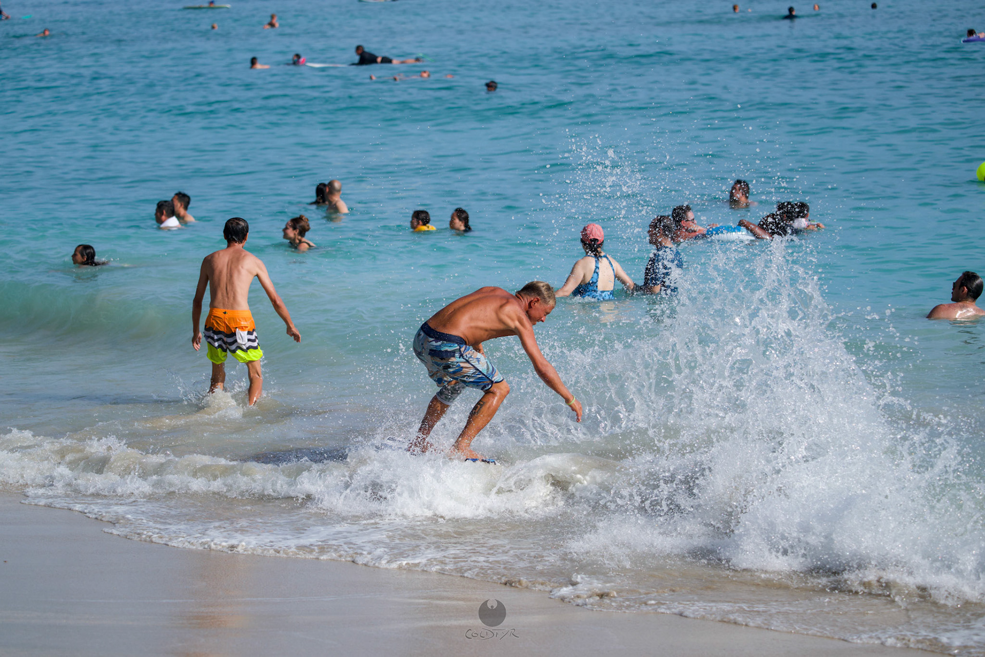 Brian "Hollywood" rips the Waikiki shore break.