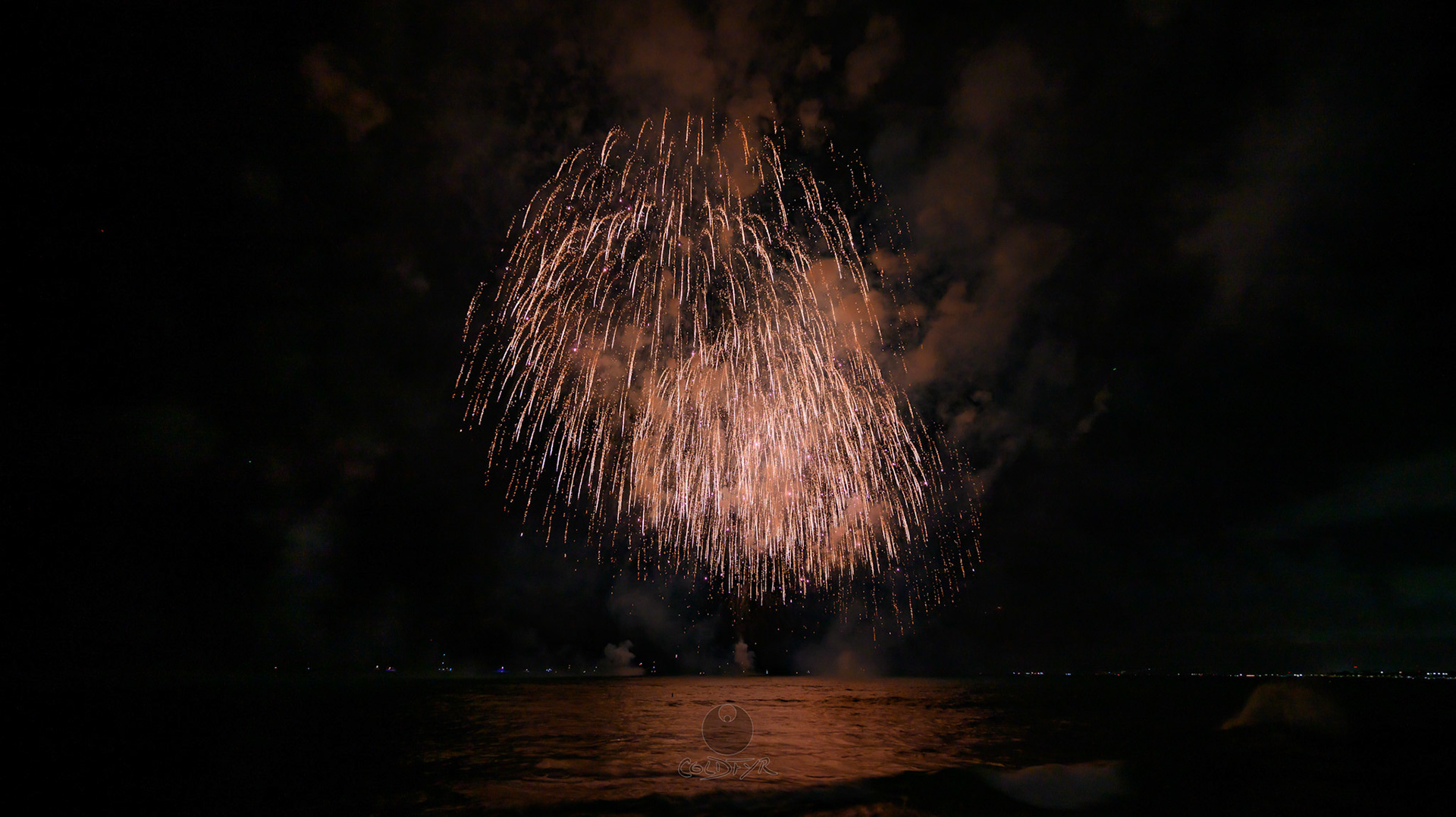 Waikiki Friday Night Fireworks as Watched from the Waikiki Pier (Walls)