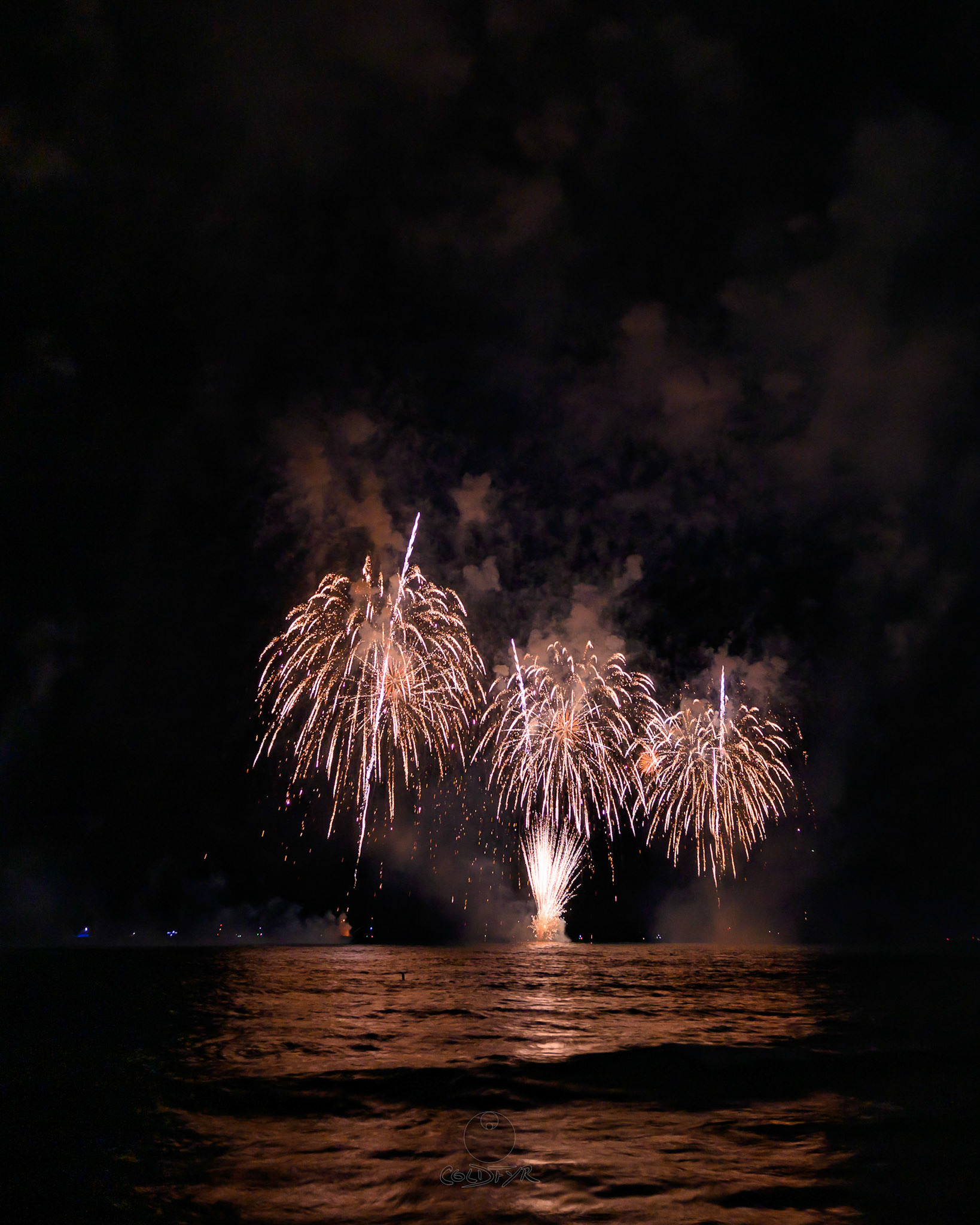 Waikiki Friday Night Fireworks as Watched from the Waikiki Pier (Walls)