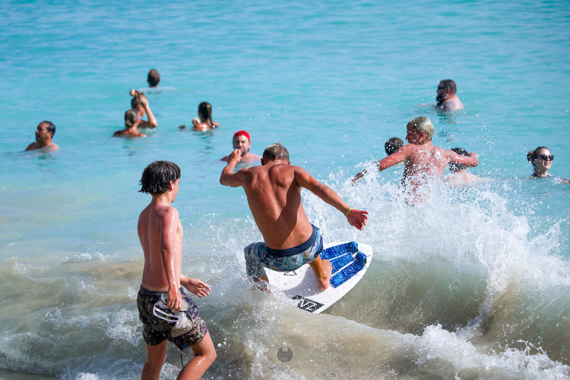 Brian "Hollywood" rips the Waikiki shore break.