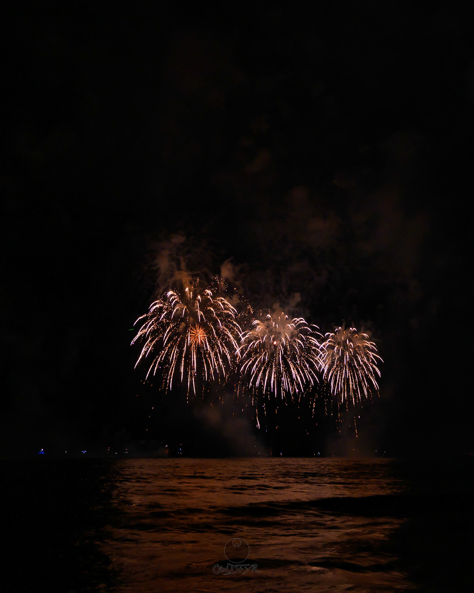 Waikiki Friday Night Fireworks as Watched from the Waikiki Pier (Walls)