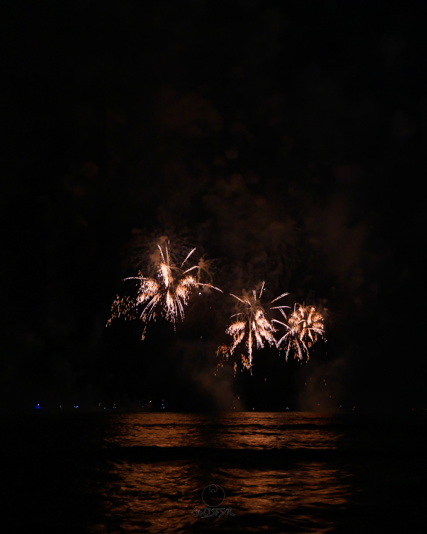 Waikiki Friday Night Fireworks as Watched from the Waikiki Pier (Walls)