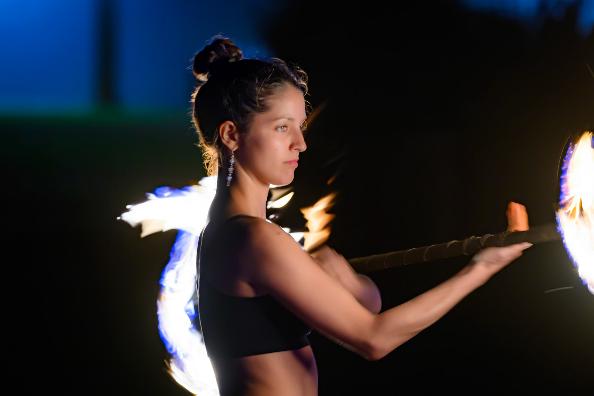 Jade Performs a Fire Spinning Routine