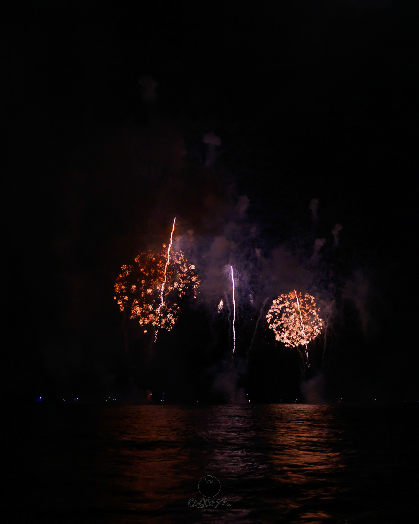 Waikiki Friday Night Fireworks as Watched from the Waikiki Pier (Walls)