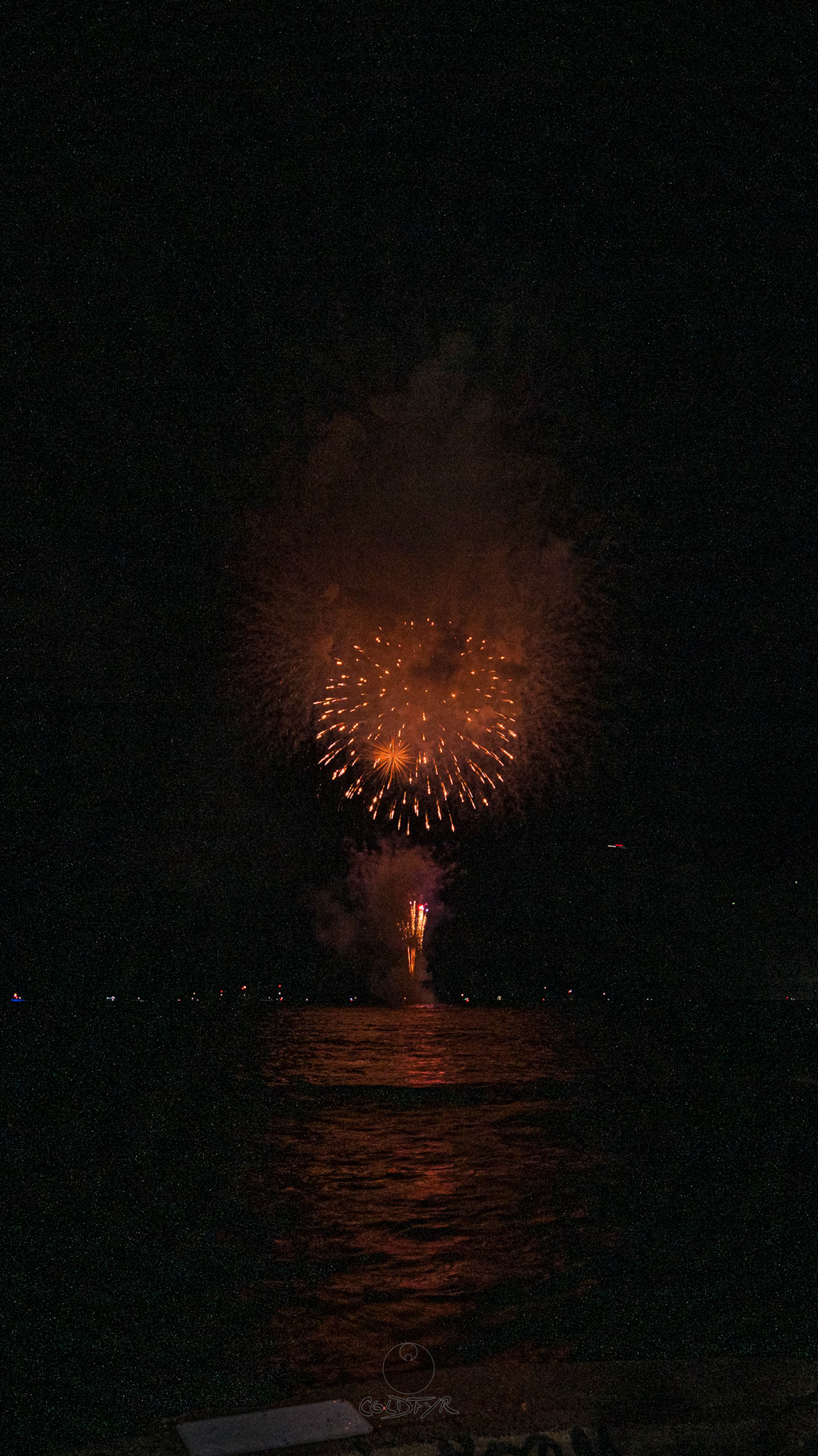 Waikiki Friday Night Fireworks as Watched from the Waikiki Pier (Walls)