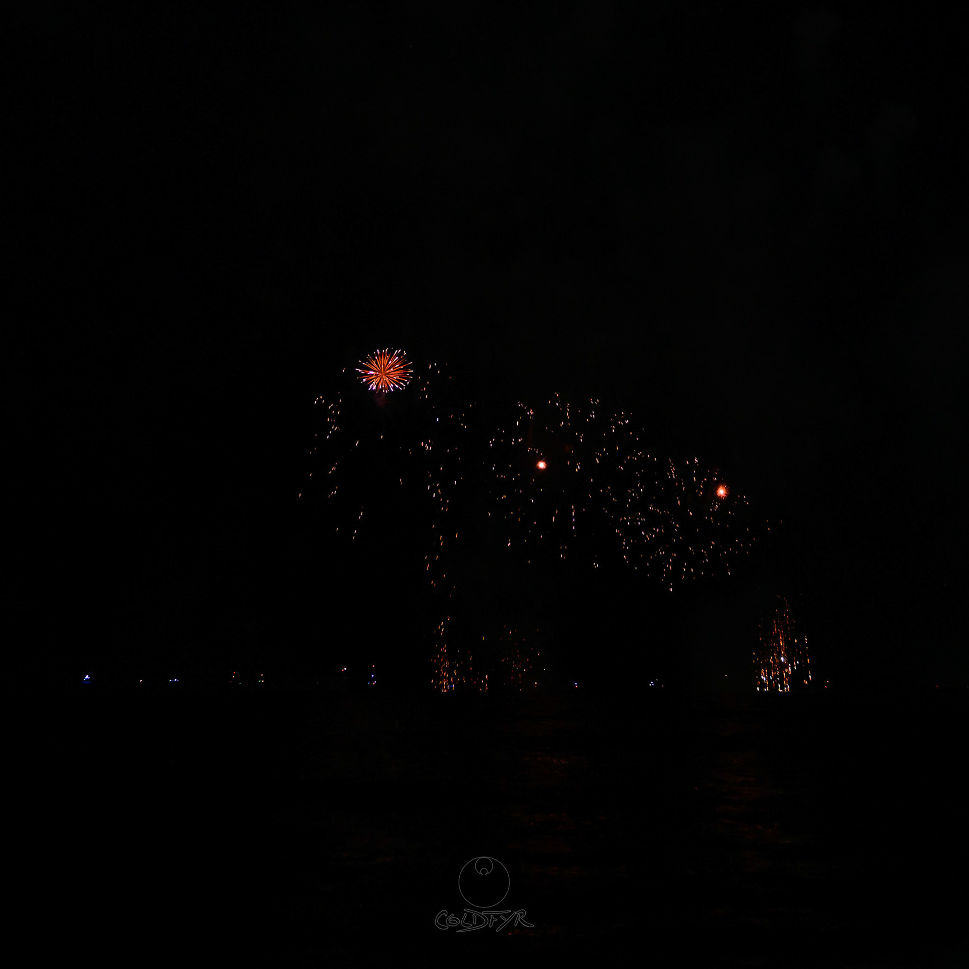 Waikiki Friday Night Fireworks as Watched from the Waikiki Pier (Walls)