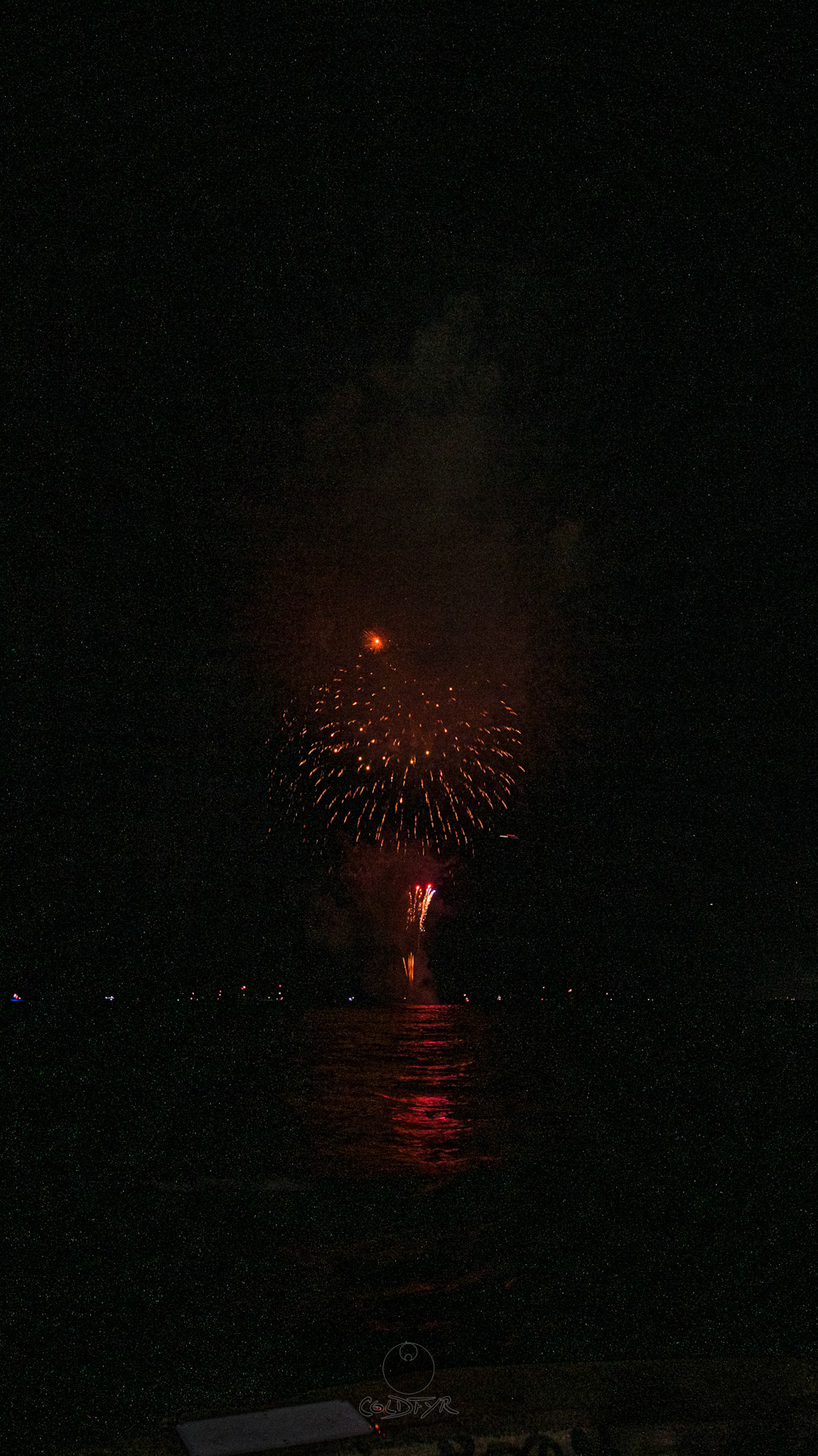 Waikiki Friday Night Fireworks as Watched from the Waikiki Pier (Walls)