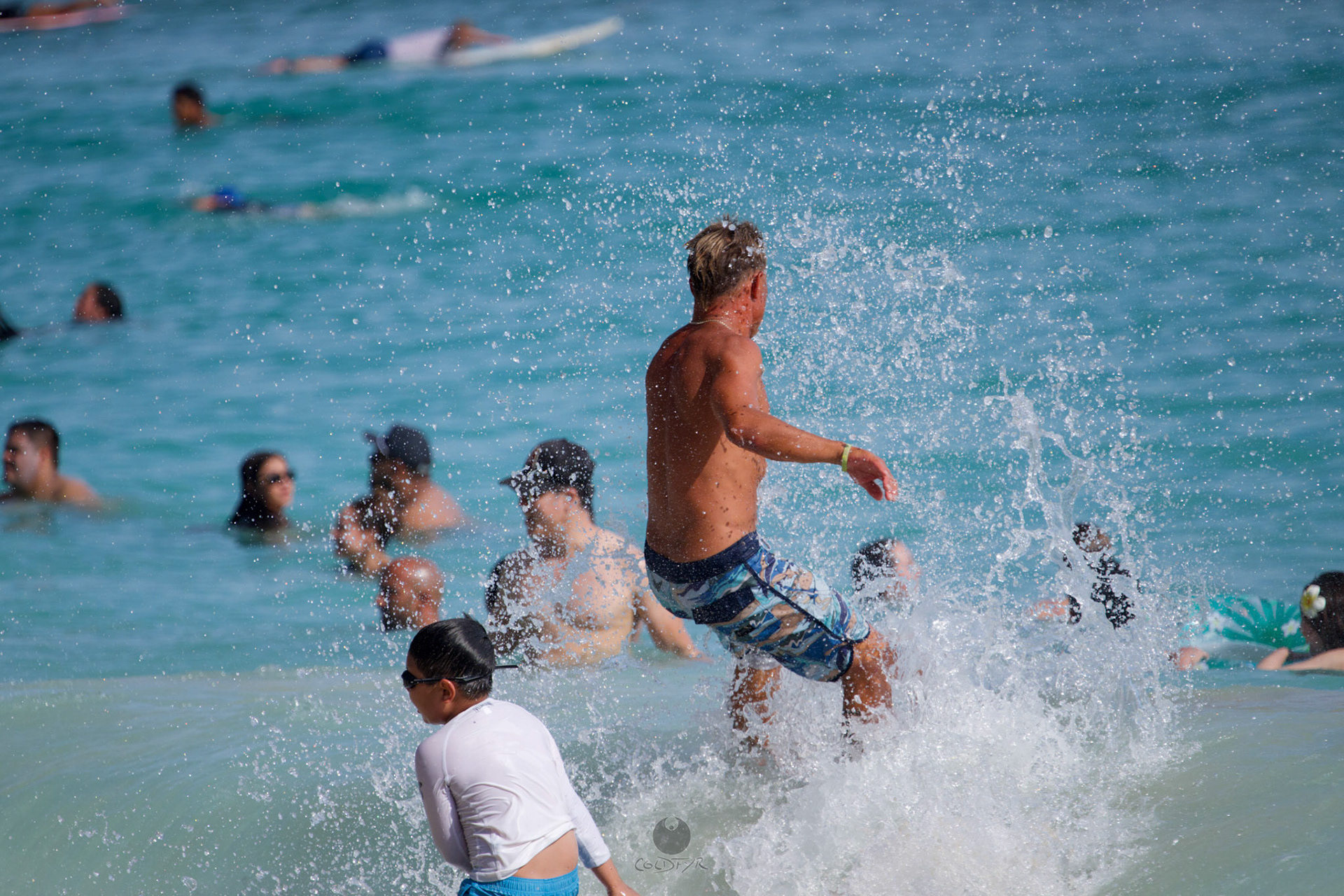 Brian "Hollywood" rips the Waikiki shore break.
