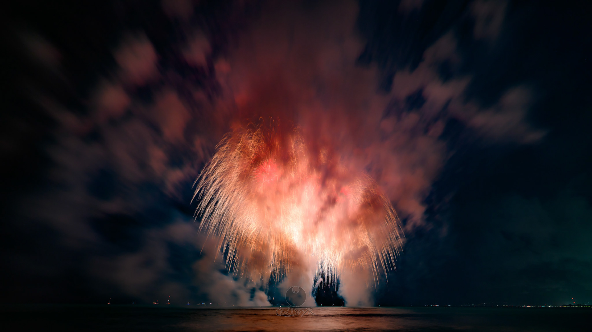 Waikiki Friday Night Fireworks as Watched from the Waikiki Pier (Walls)