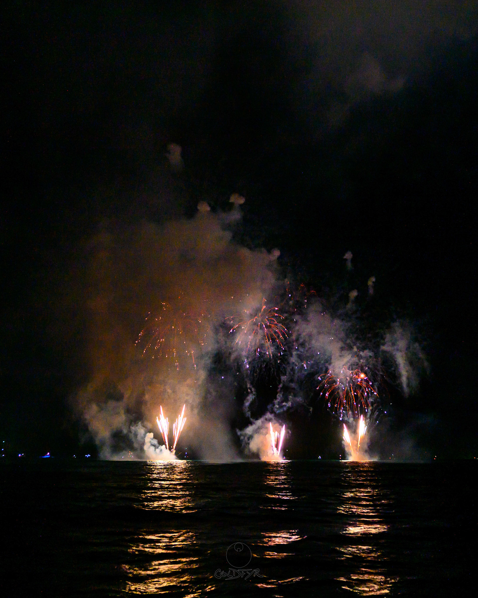 Waikiki Friday Night Fireworks as Watched from the Waikiki Pier (Walls)