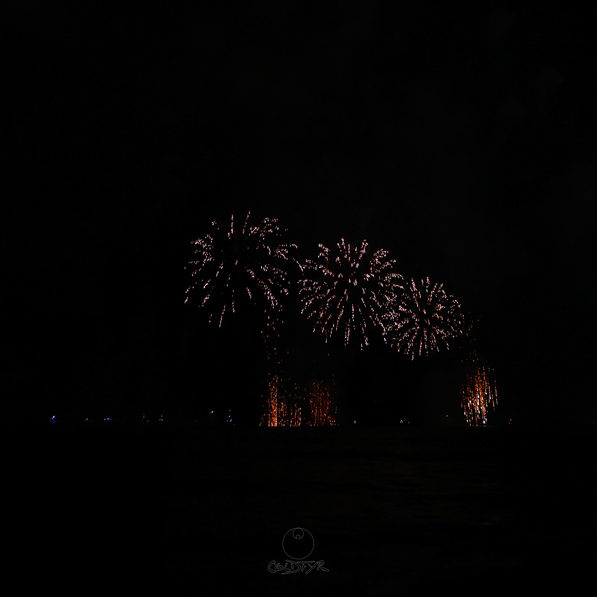Waikiki Friday Night Fireworks as Watched from the Waikiki Pier (Walls)