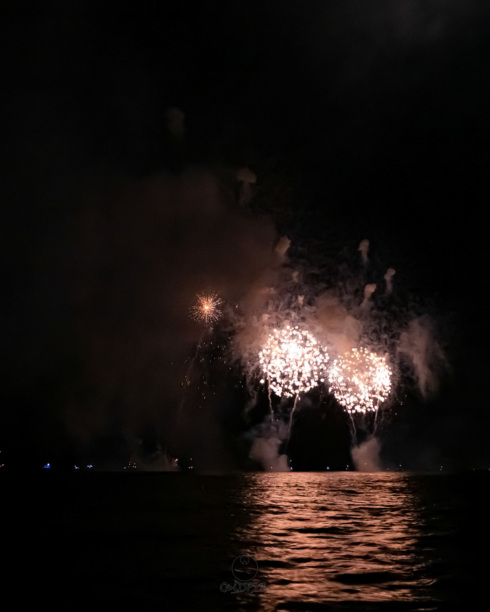 Waikiki Friday Night Fireworks as Watched from the Waikiki Pier (Walls)